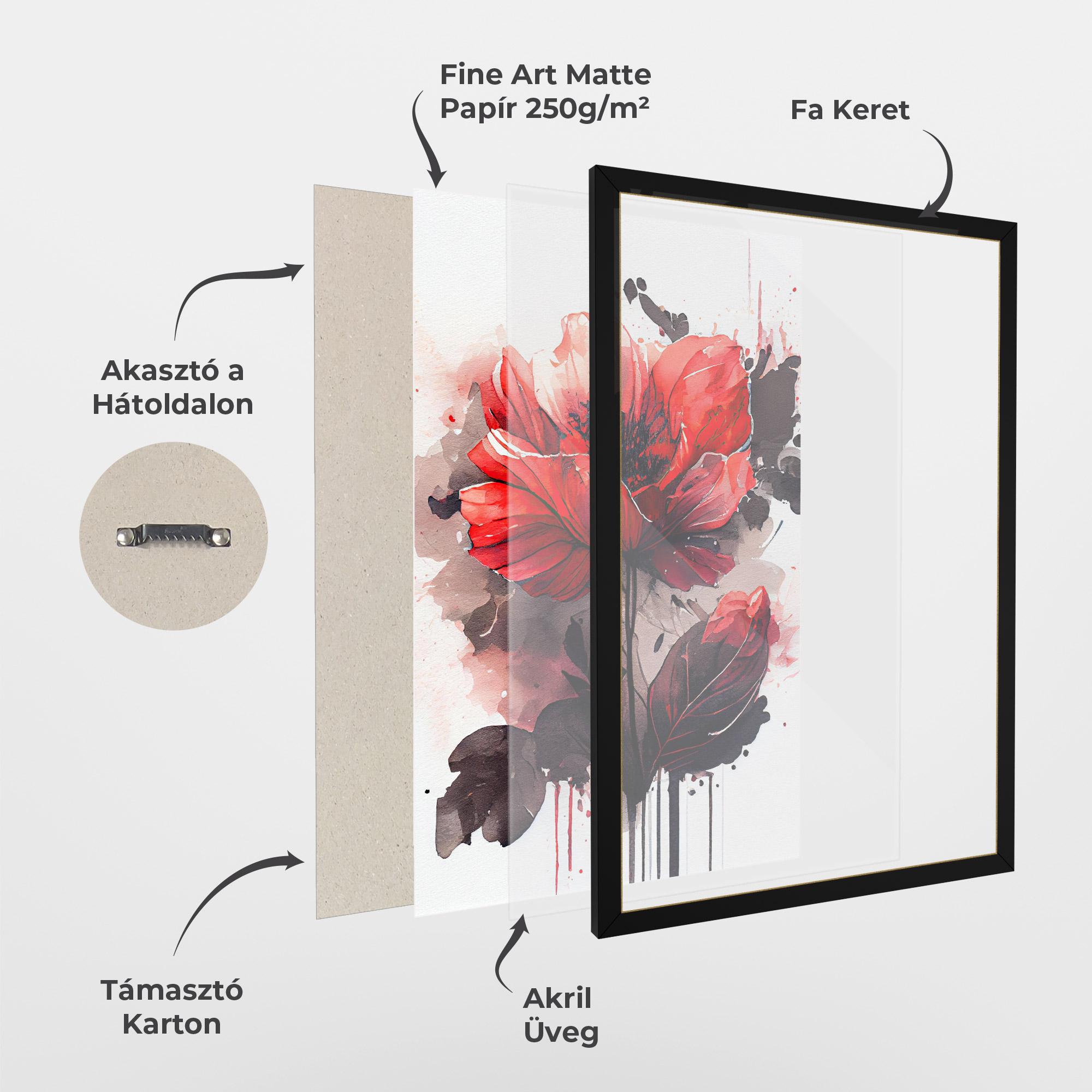 Keretezett Poszter Watercolor Poppy mockup 1