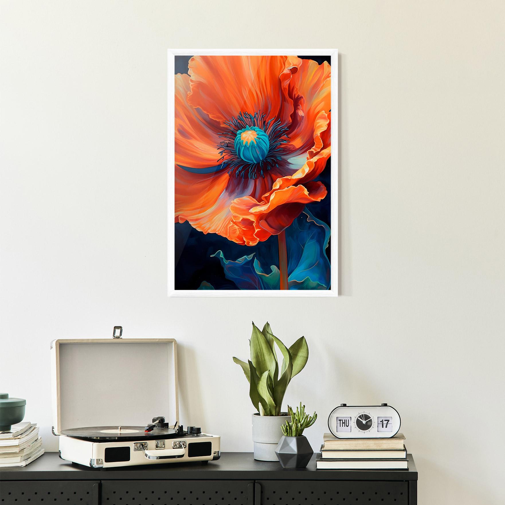 Keretezett Poszter Orange Blue Poppy mockup 2