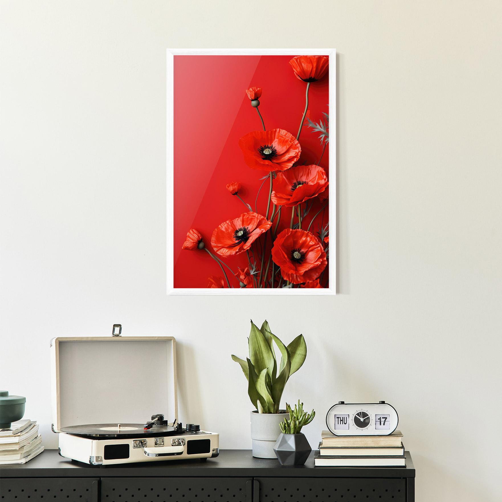 Keretezett Poszter Poppies On The Table mockup 2