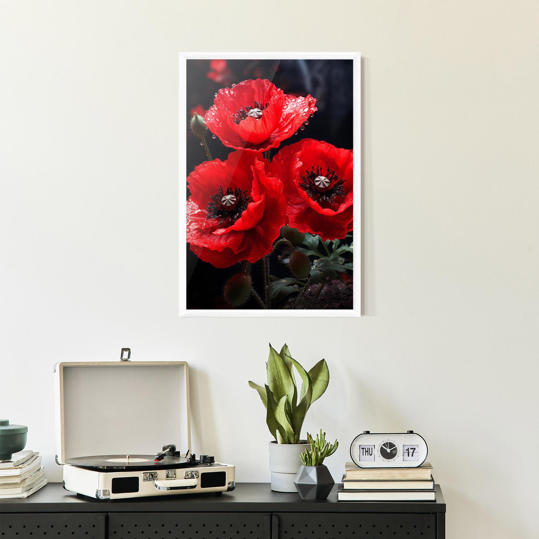 Keretezett Poszter Red Poppy mockup 2