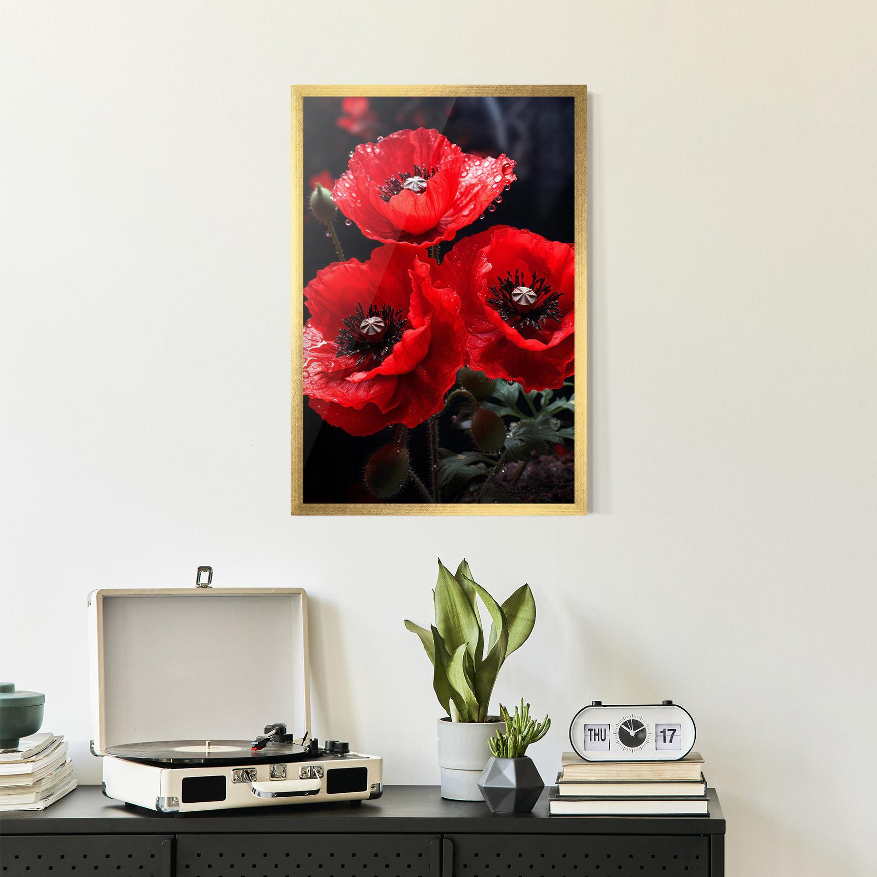 Keretezett Poszter Red Poppy mockup 2