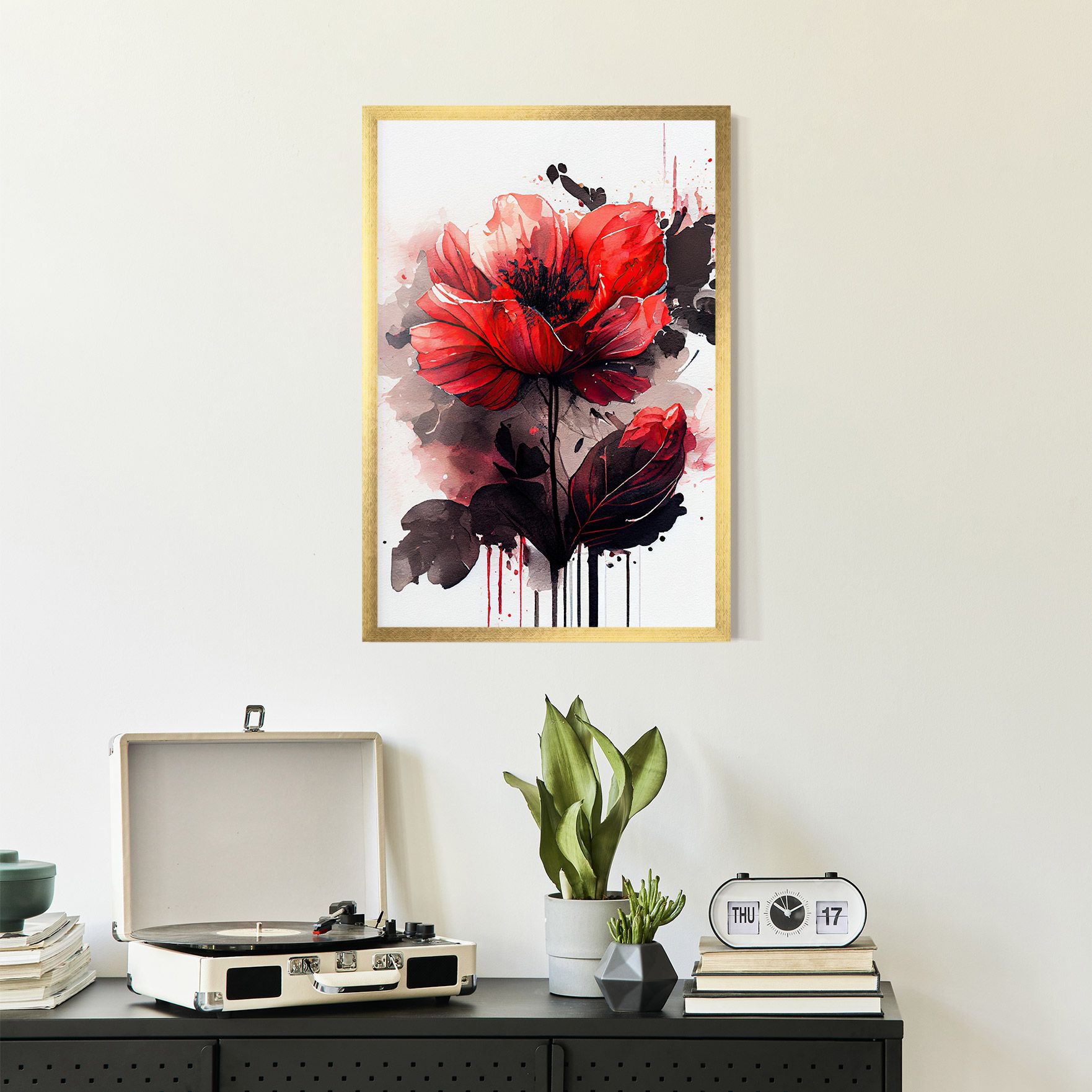 Watercolor Poppy mockup 2