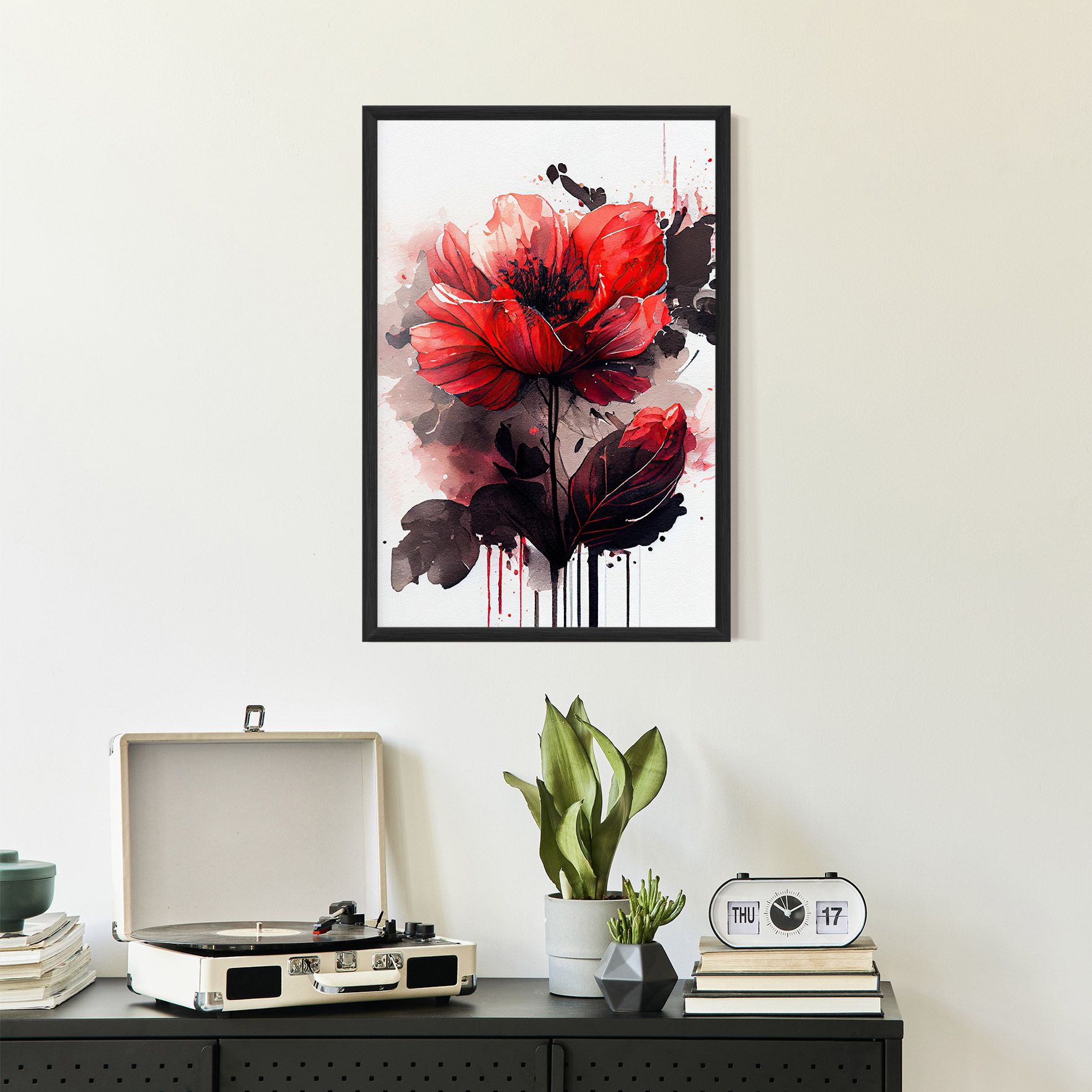 Watercolor Poppy mockup 2