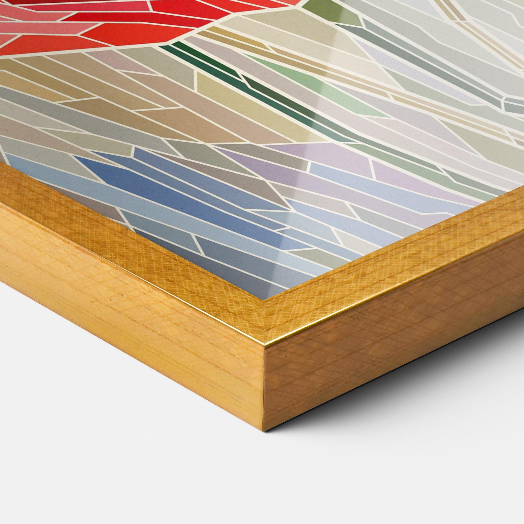 Keretezett Poszter Poppy Stained Glass mockup 3