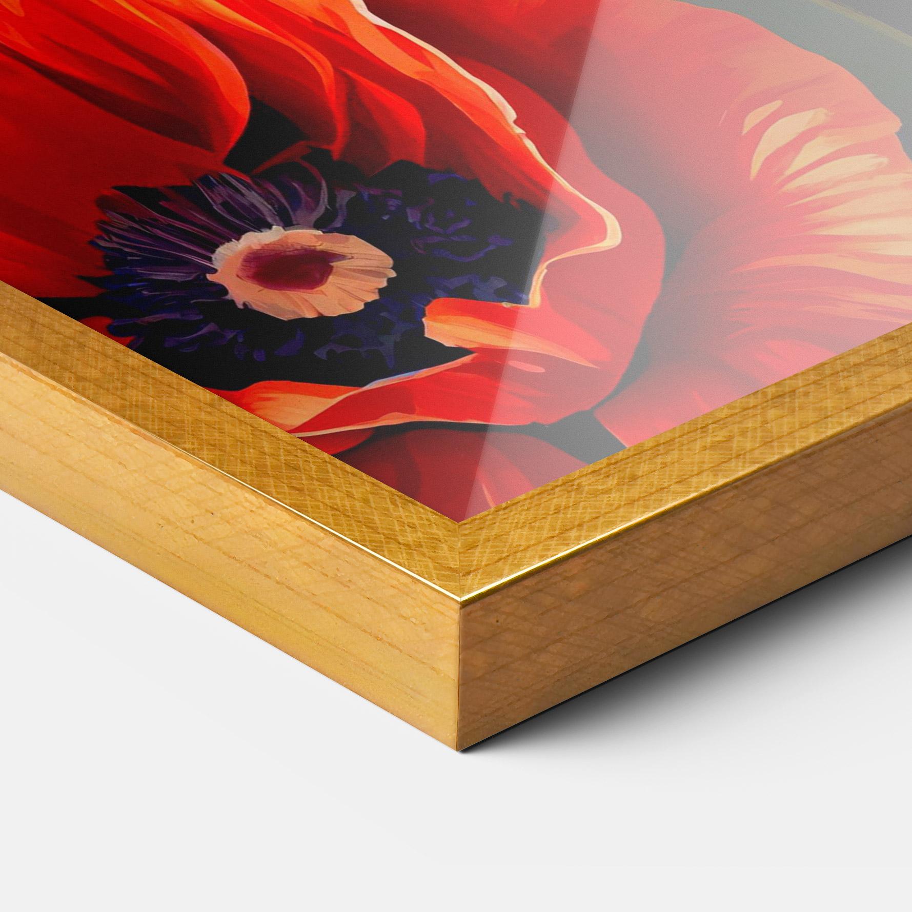 Keretezett Poszter Pretty Poppy On Green mockup 3