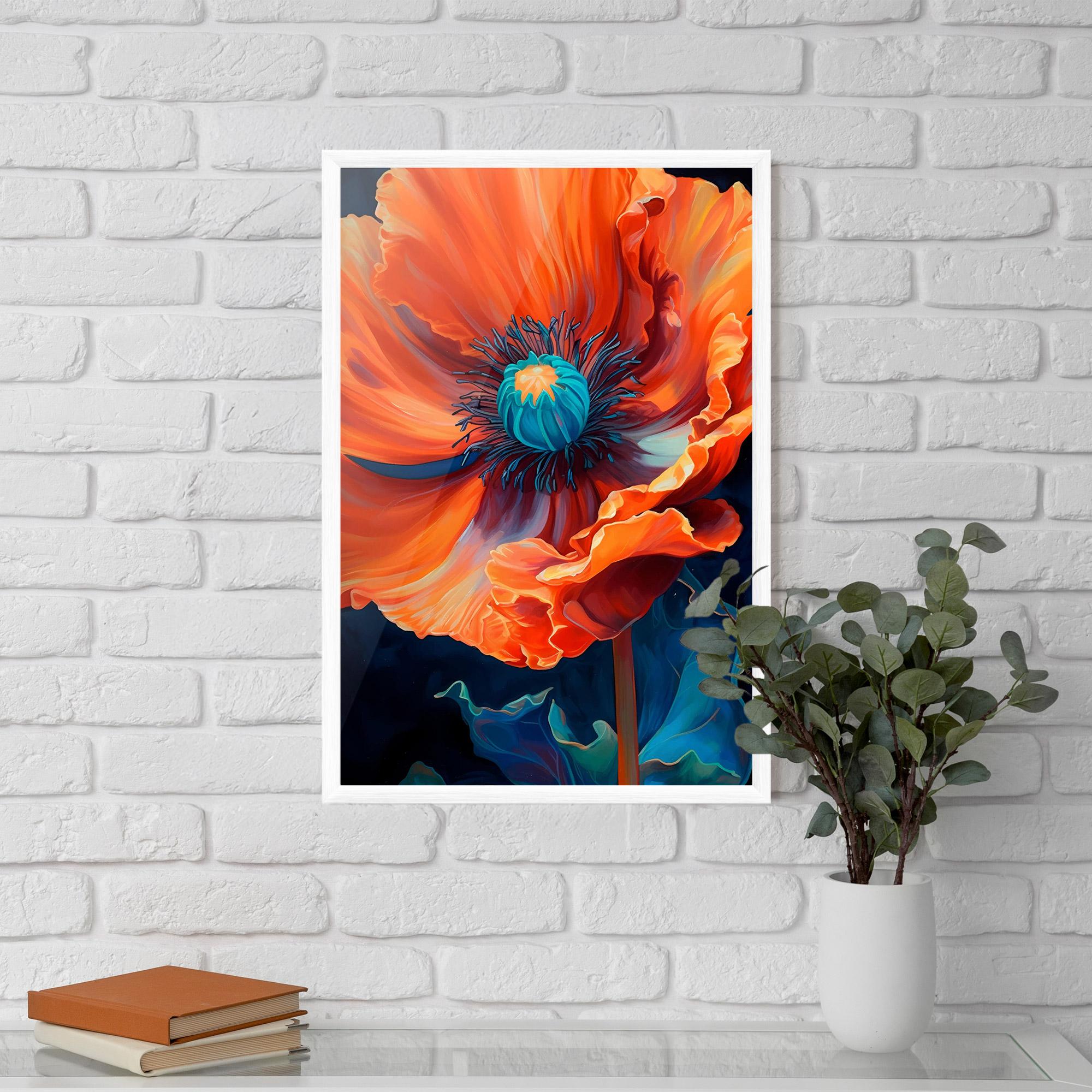 Keretezett Poszter Orange Blue Poppy mockup 5