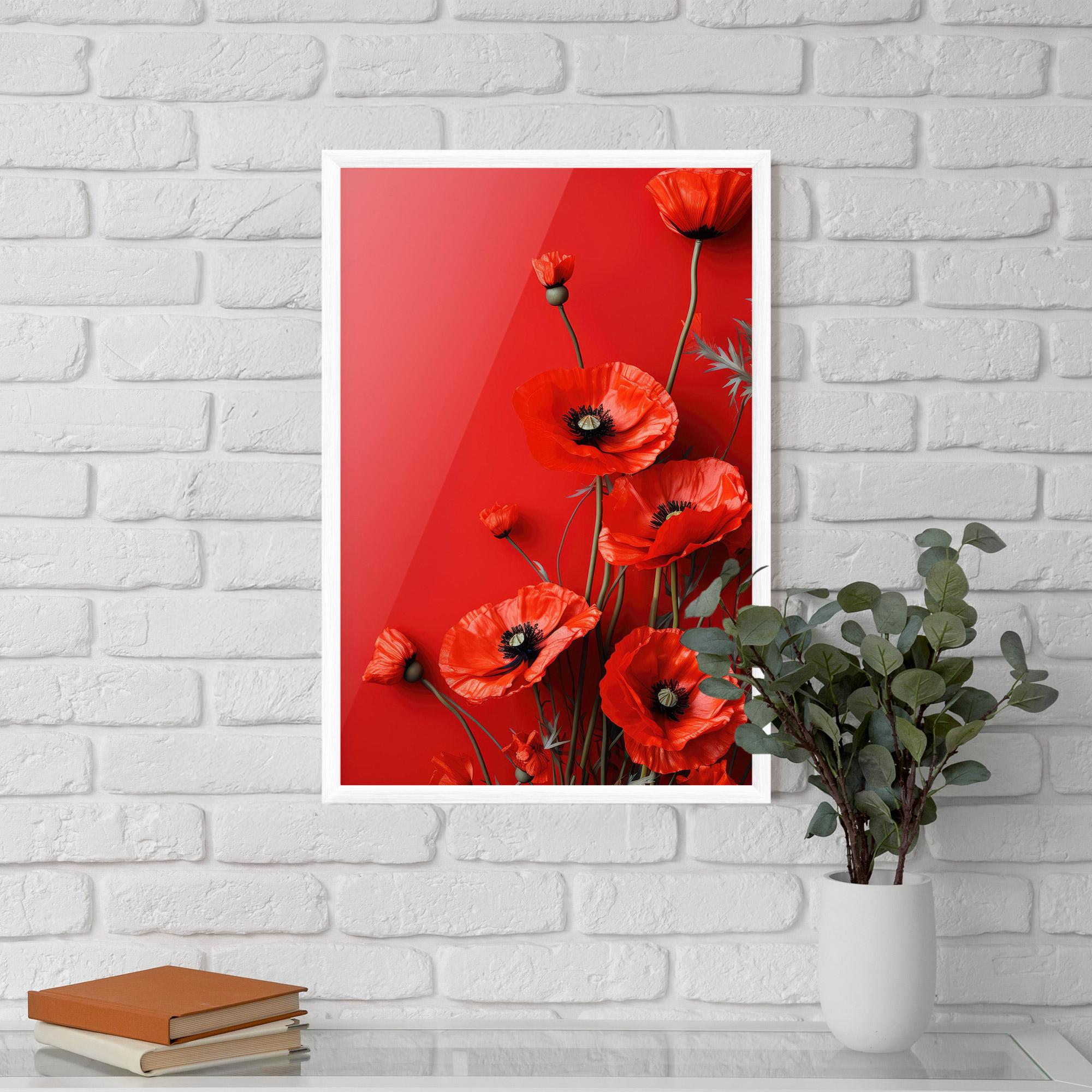 Keretezett Poszter Poppies On The Table mockup 5