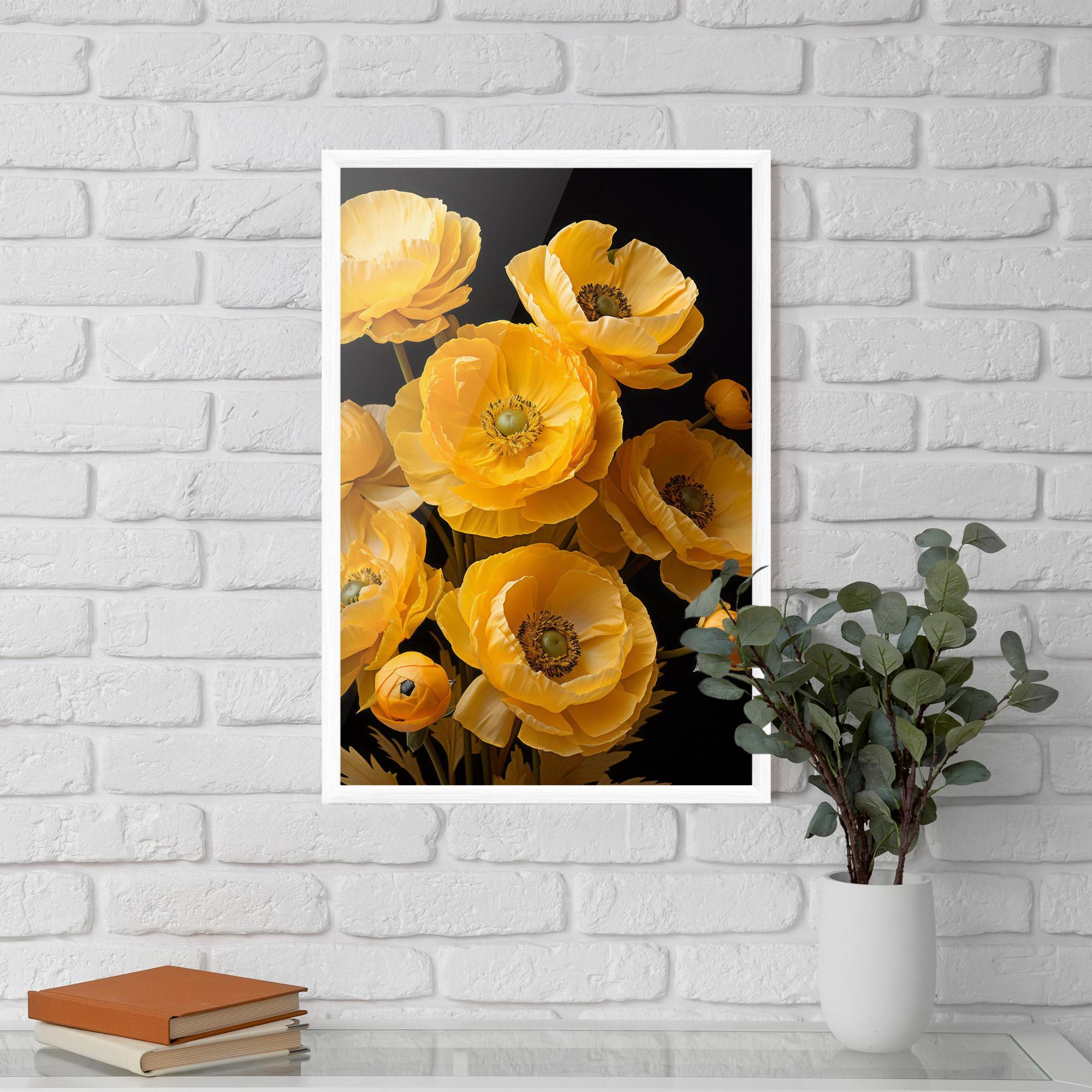 Keretezett Poszter Yellow Poppy mockup 5