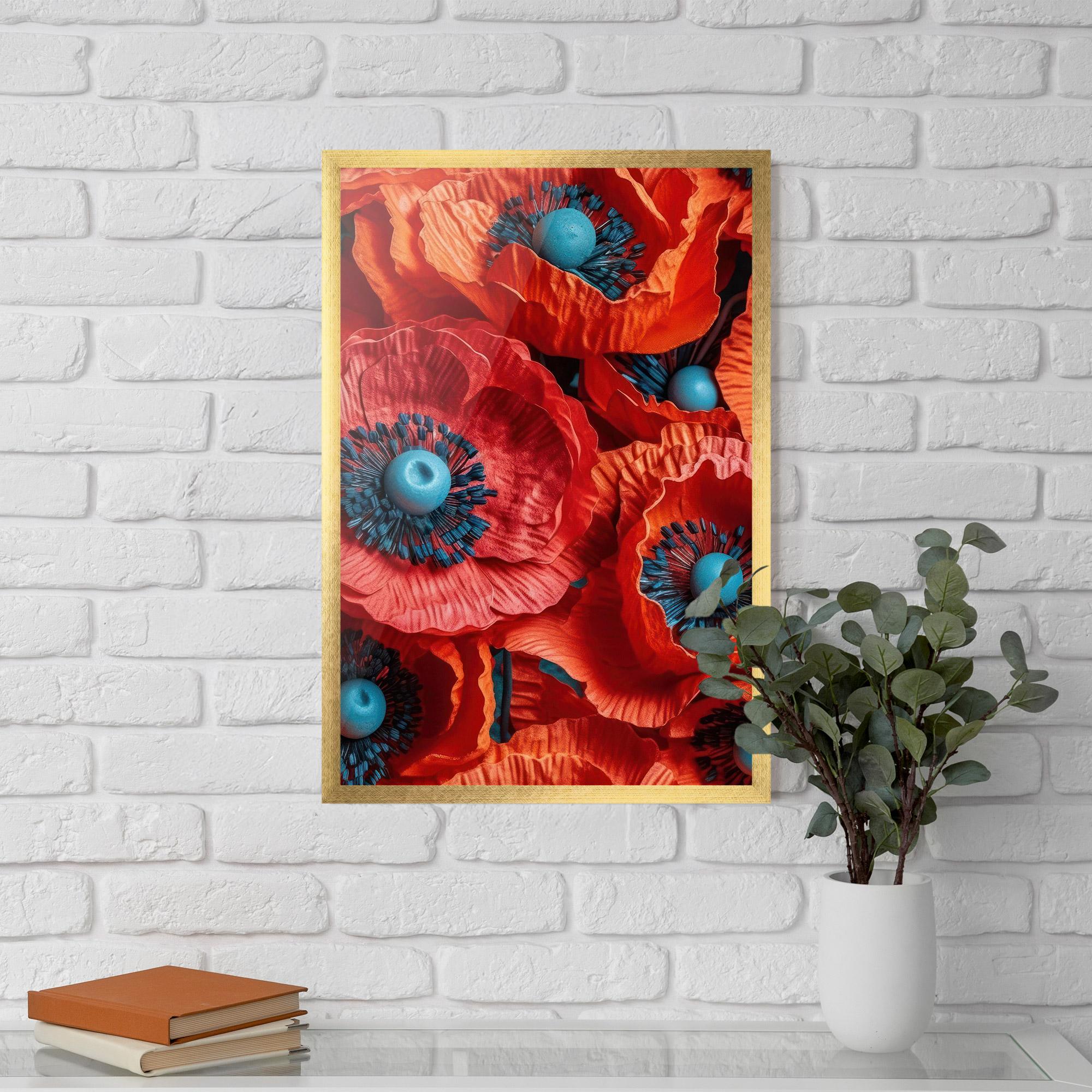 Keretezett Poszter Poppy Close Up mockup 5