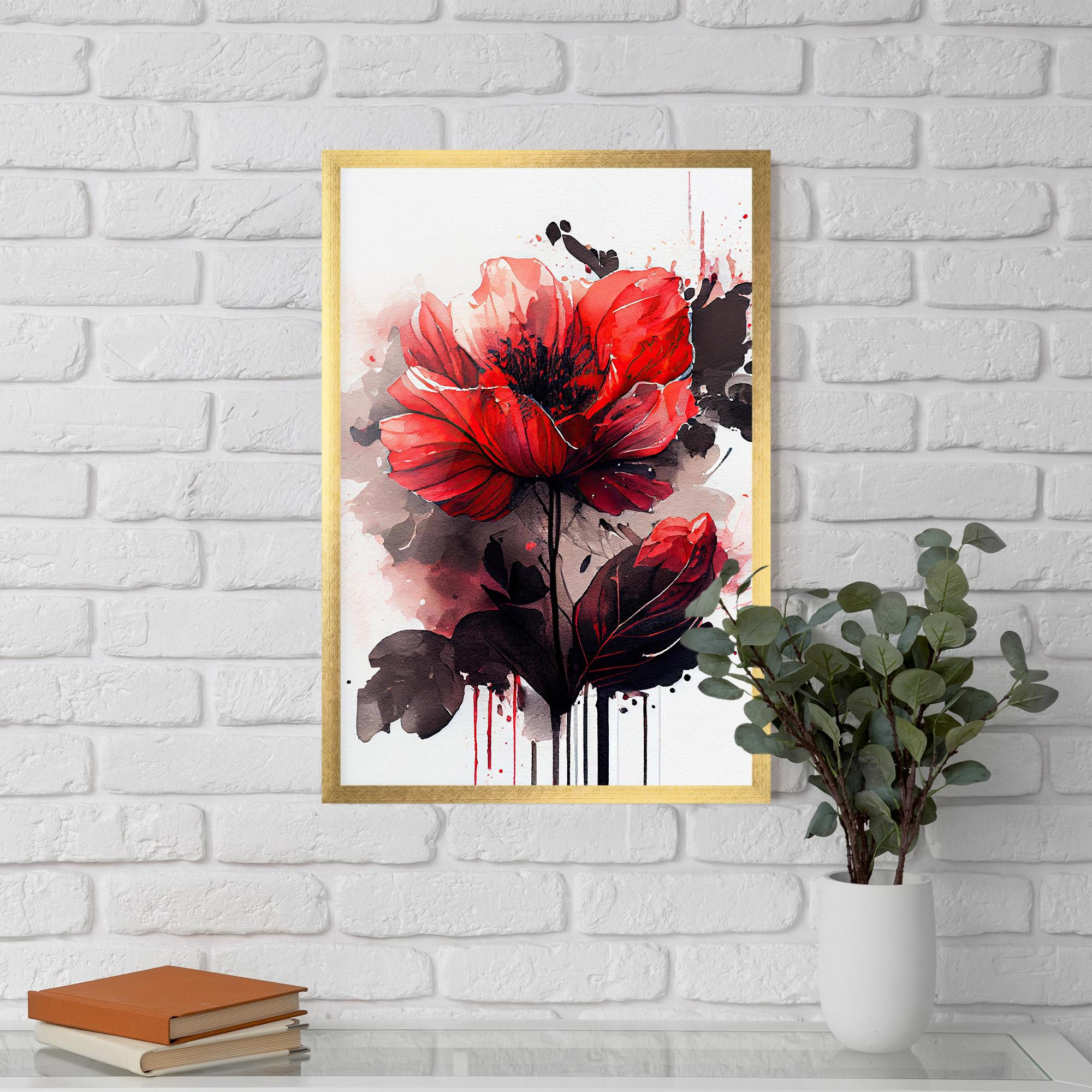 Keretezett Poszter Watercolor Poppy mockup 5