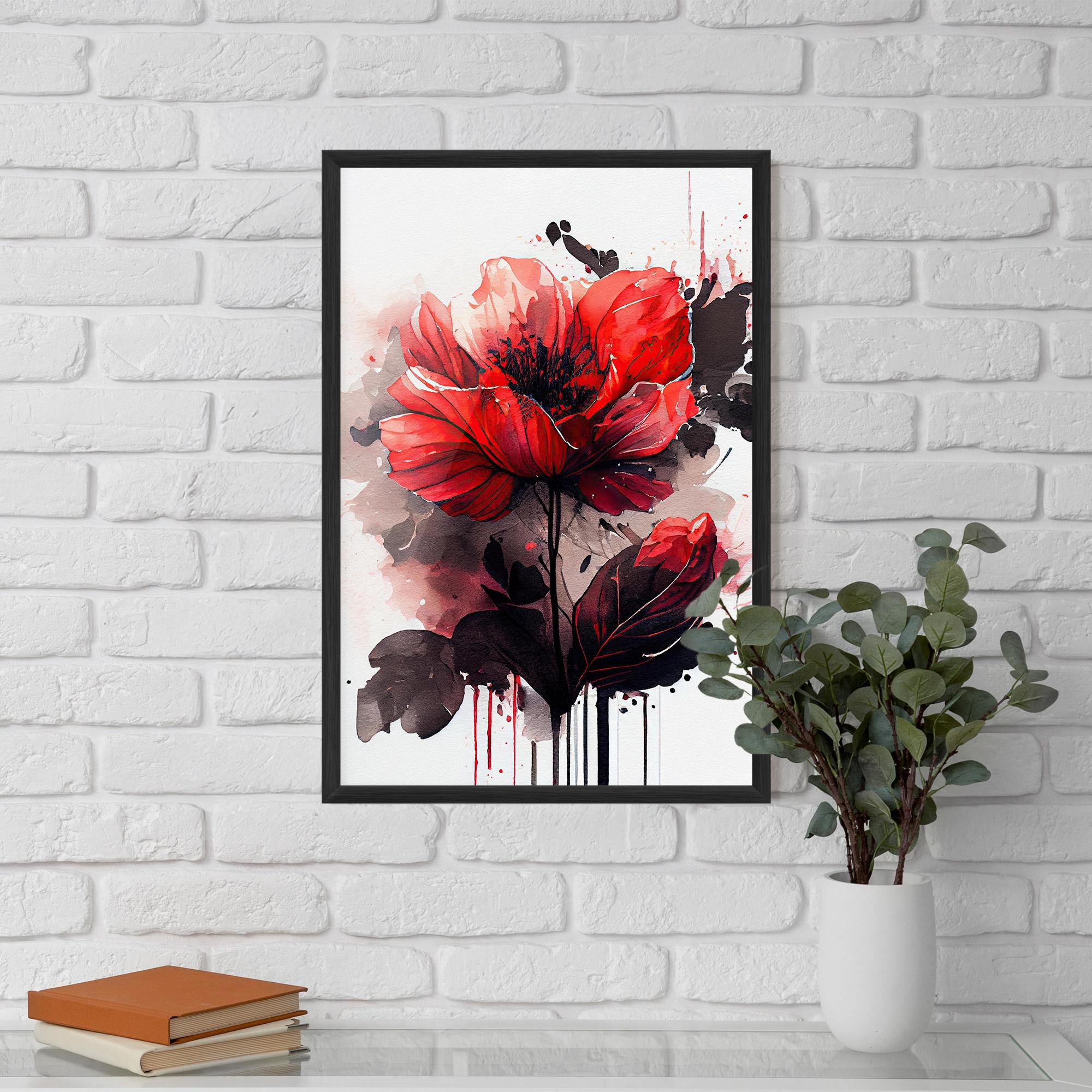 Keretezett Poszter Watercolor Poppy mockup 5