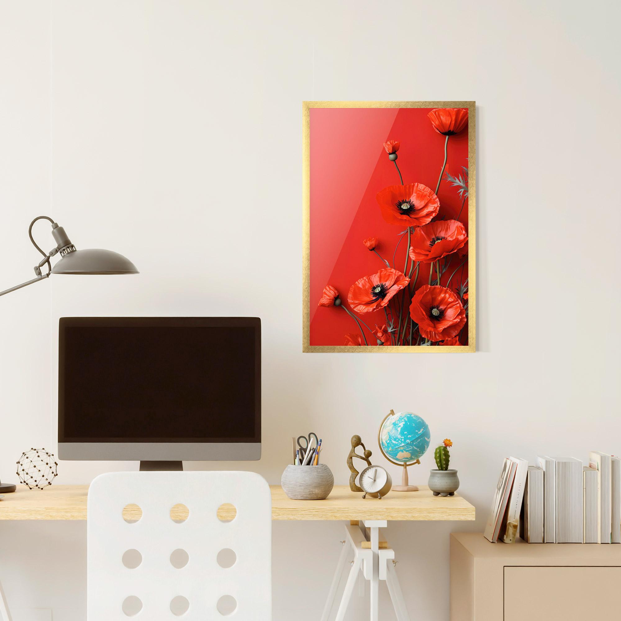 Keretezett Poszter Poppies On The Table mockup 6