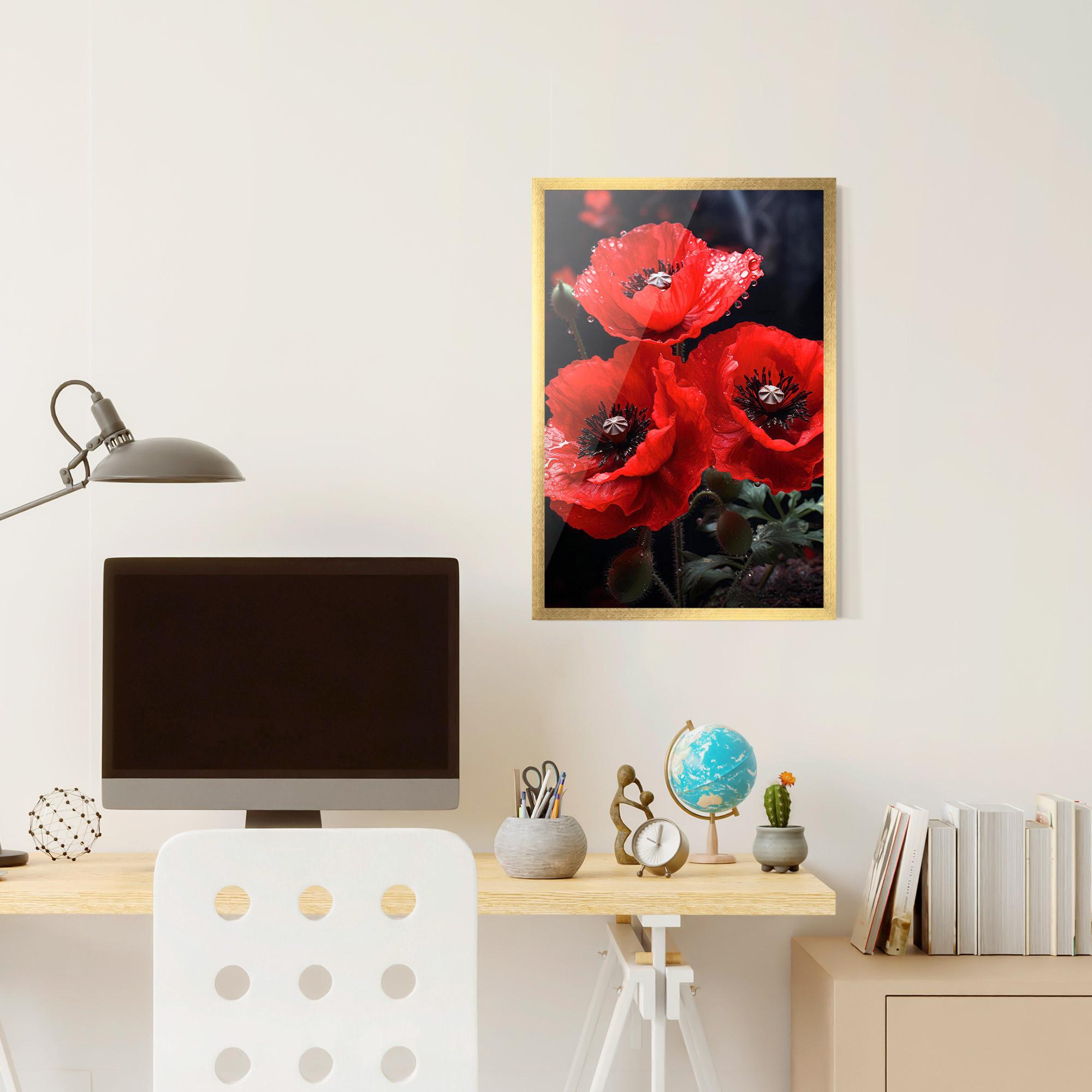 Keretezett Poszter Red Poppy mockup 6