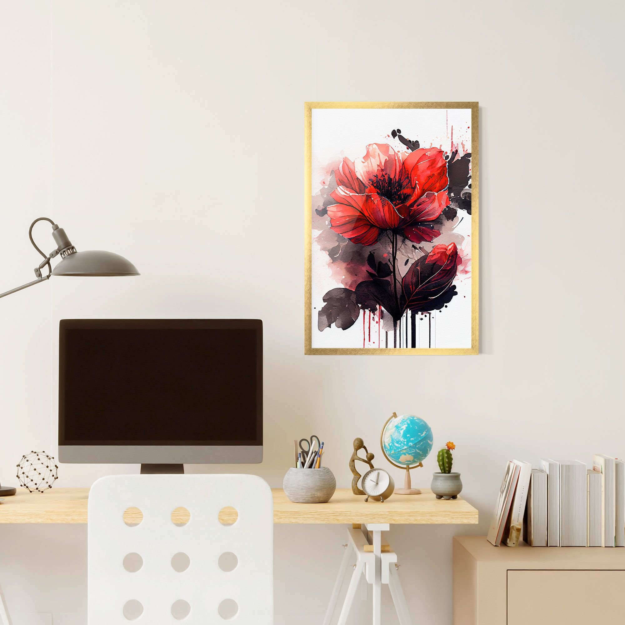 Watercolor Poppy mockup 6