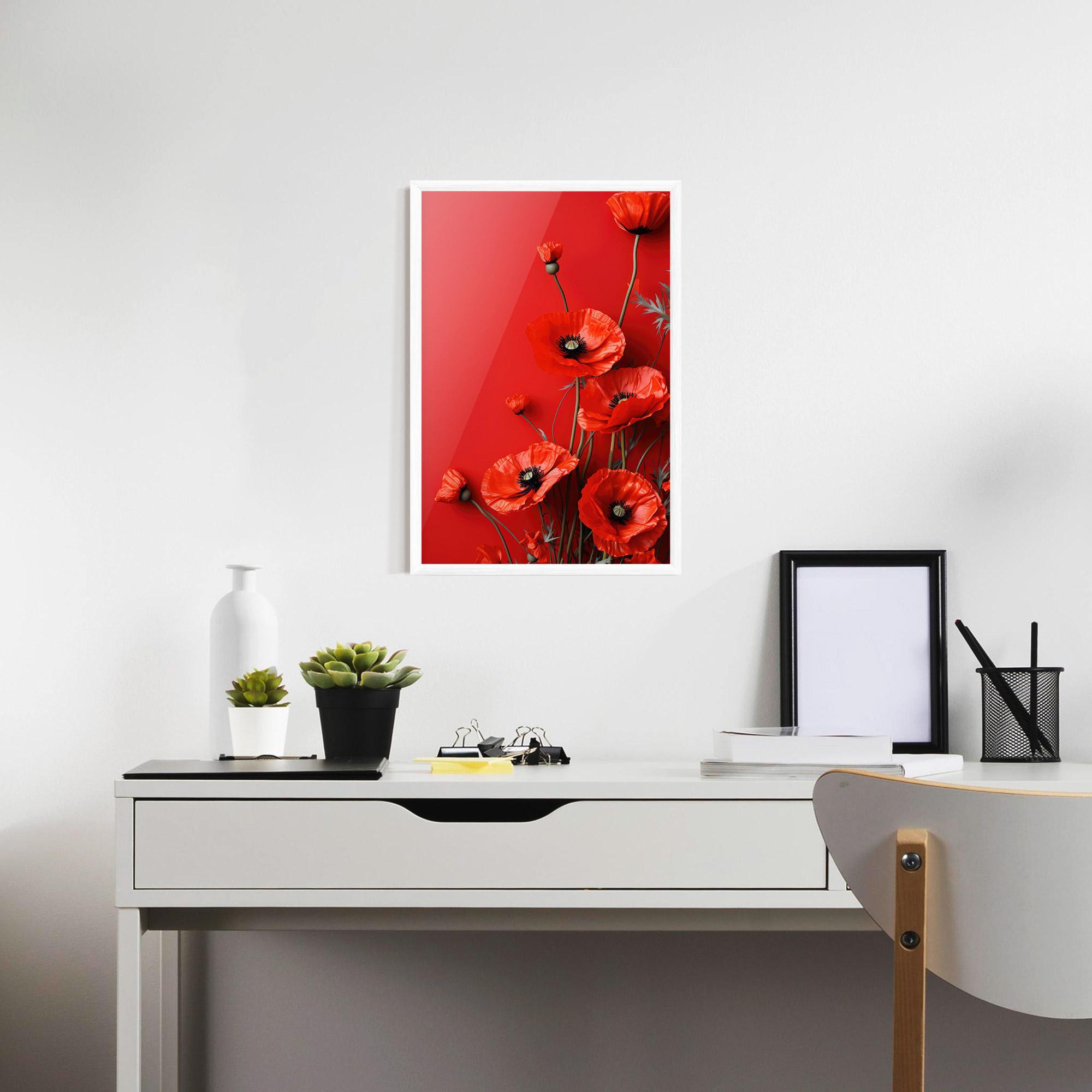 Keretezett Poszter Poppies On The Table mockup 7