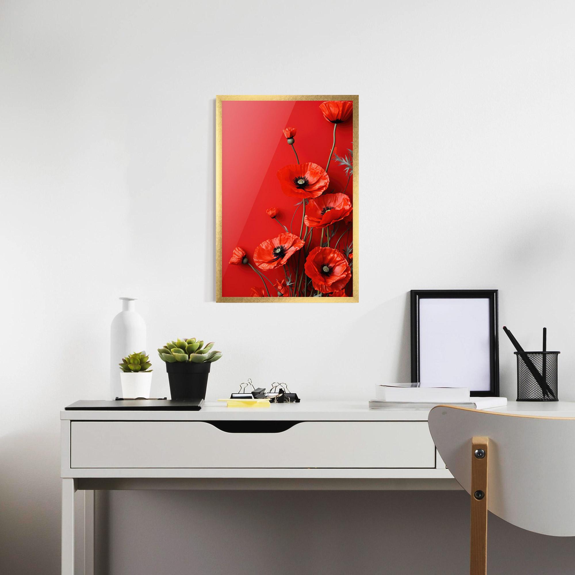 Keretezett Poszter Poppies On The Table mockup 7