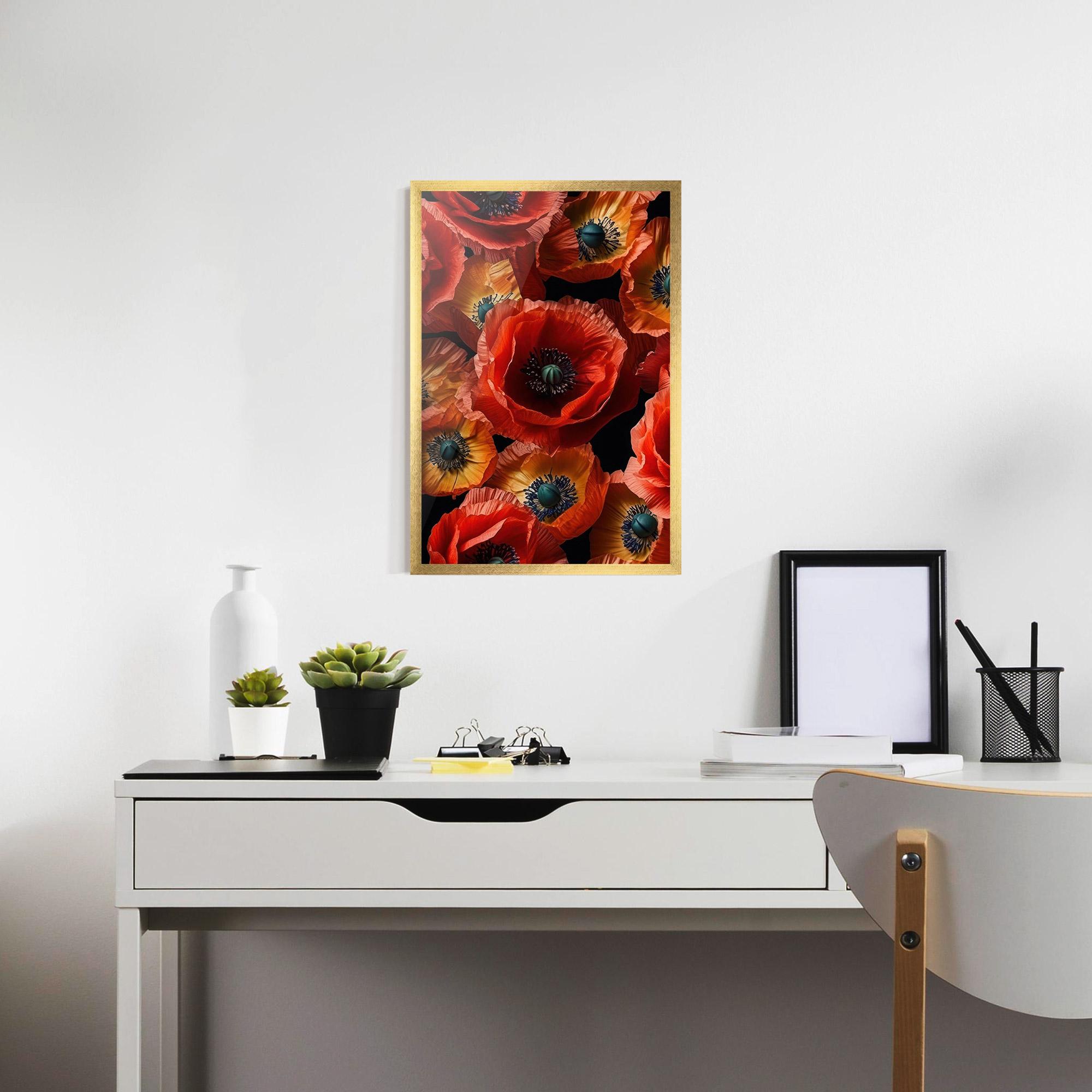 Keretezett Poszter Red Orange Poppy mockup 7