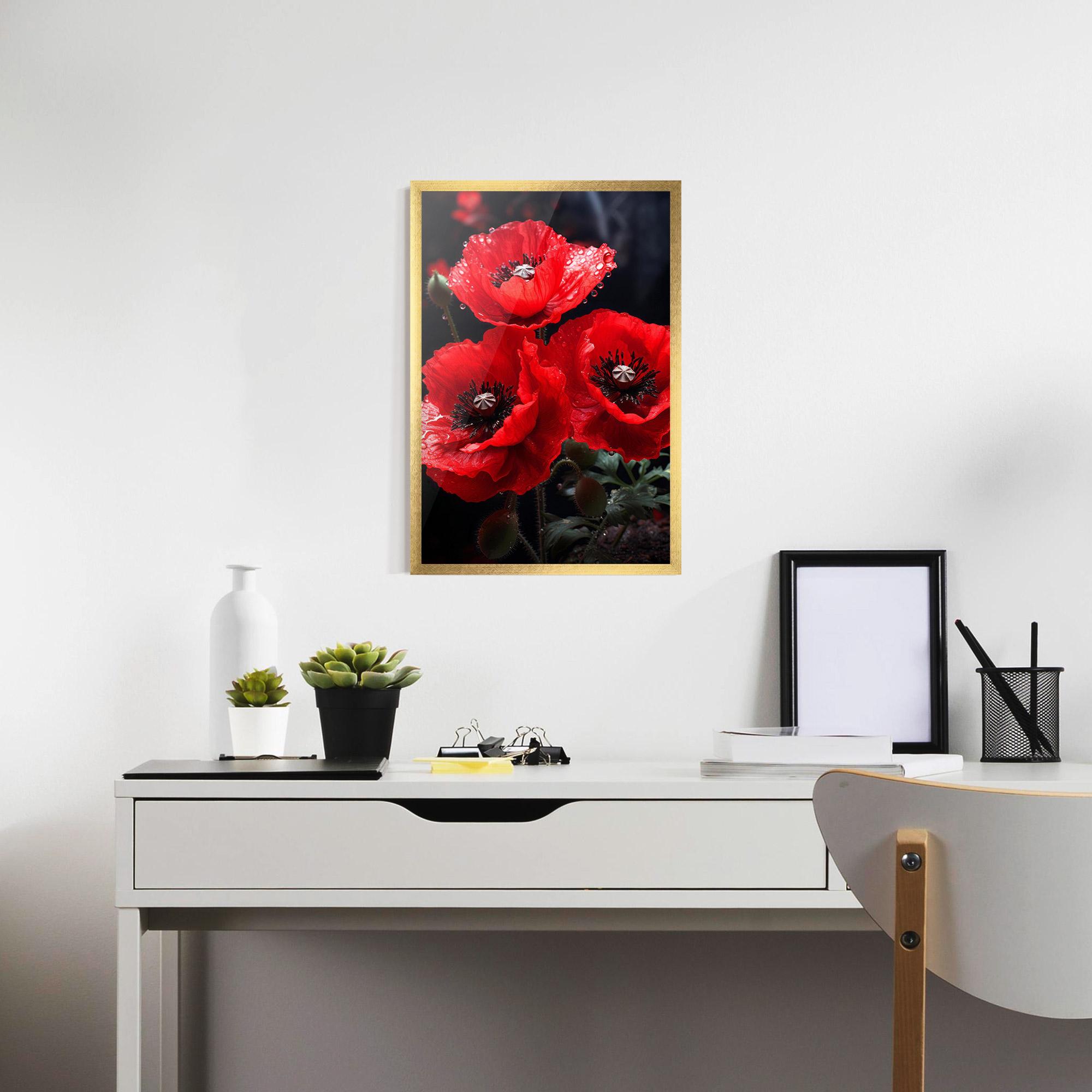 Keretezett Poszter Red Poppy mockup 7