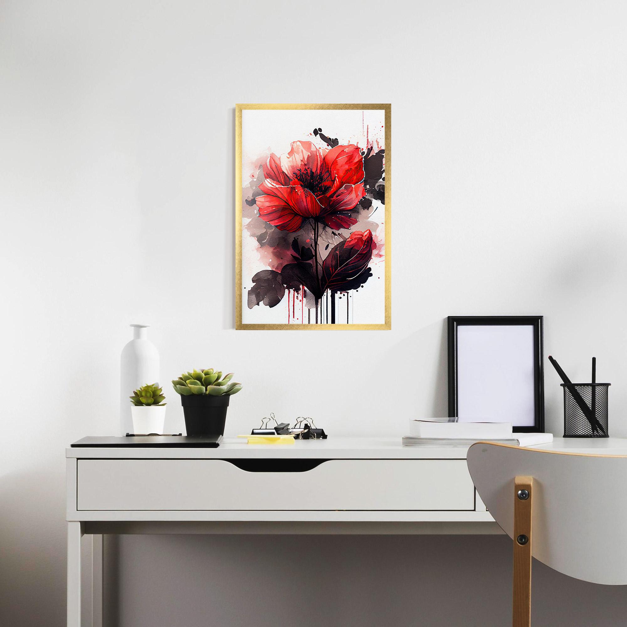 Keretezett Poszter Watercolor Poppy mockup 7