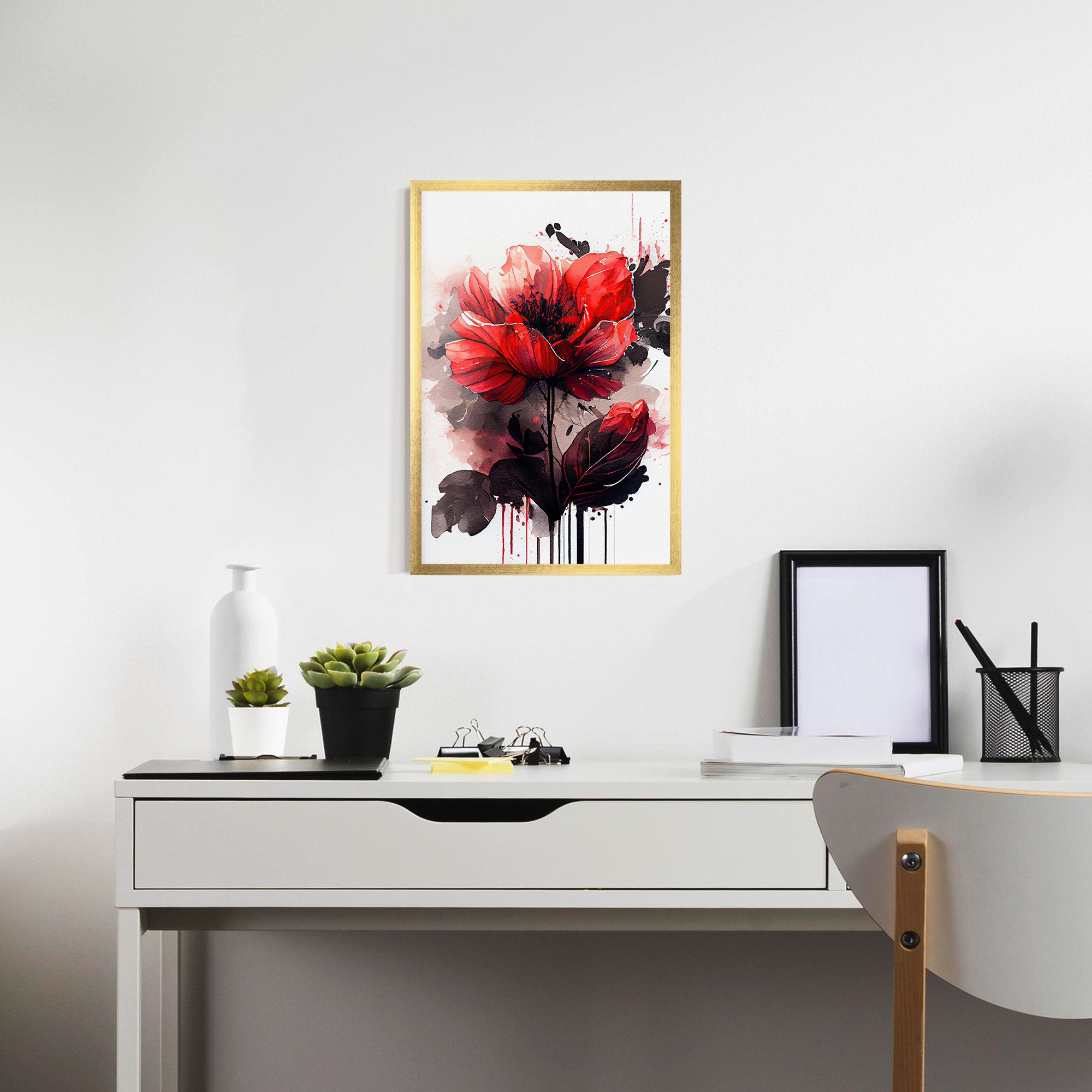 Watercolor Poppy mockup 7