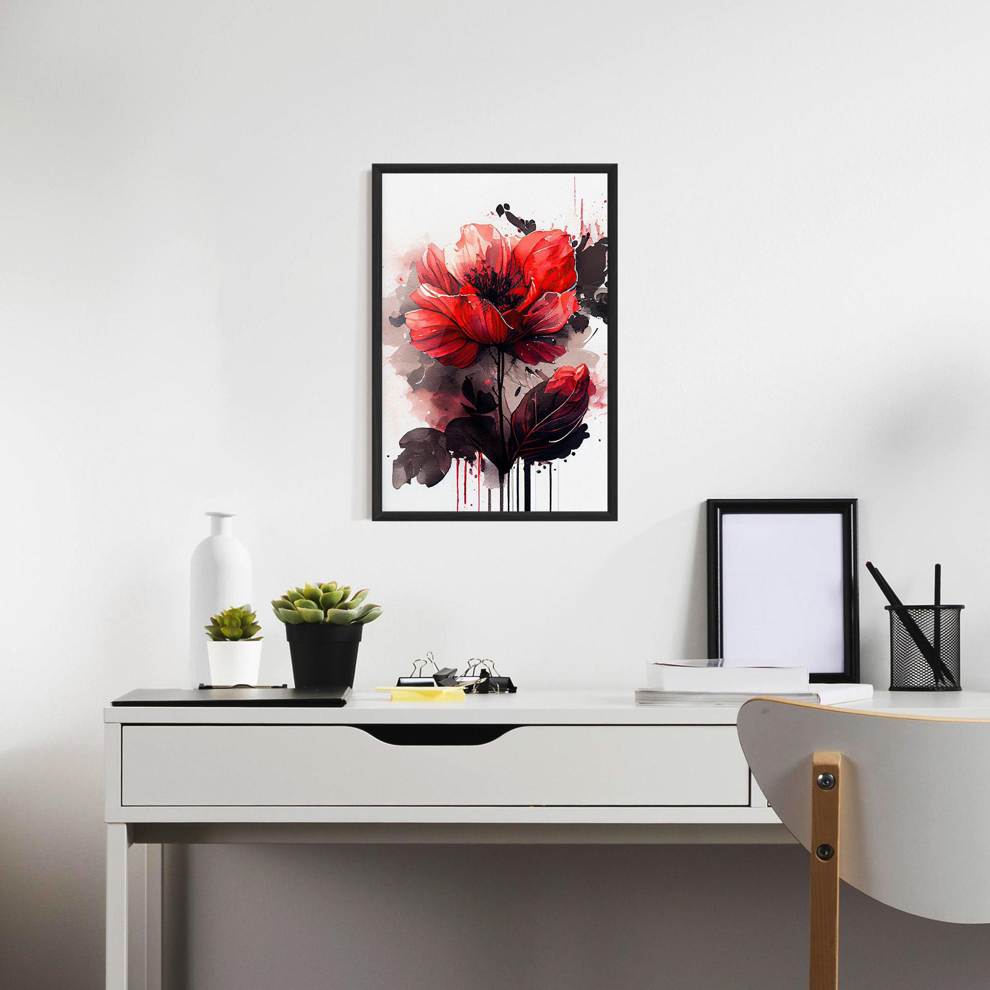 Keretezett Poszter Watercolor Poppy mockup 7