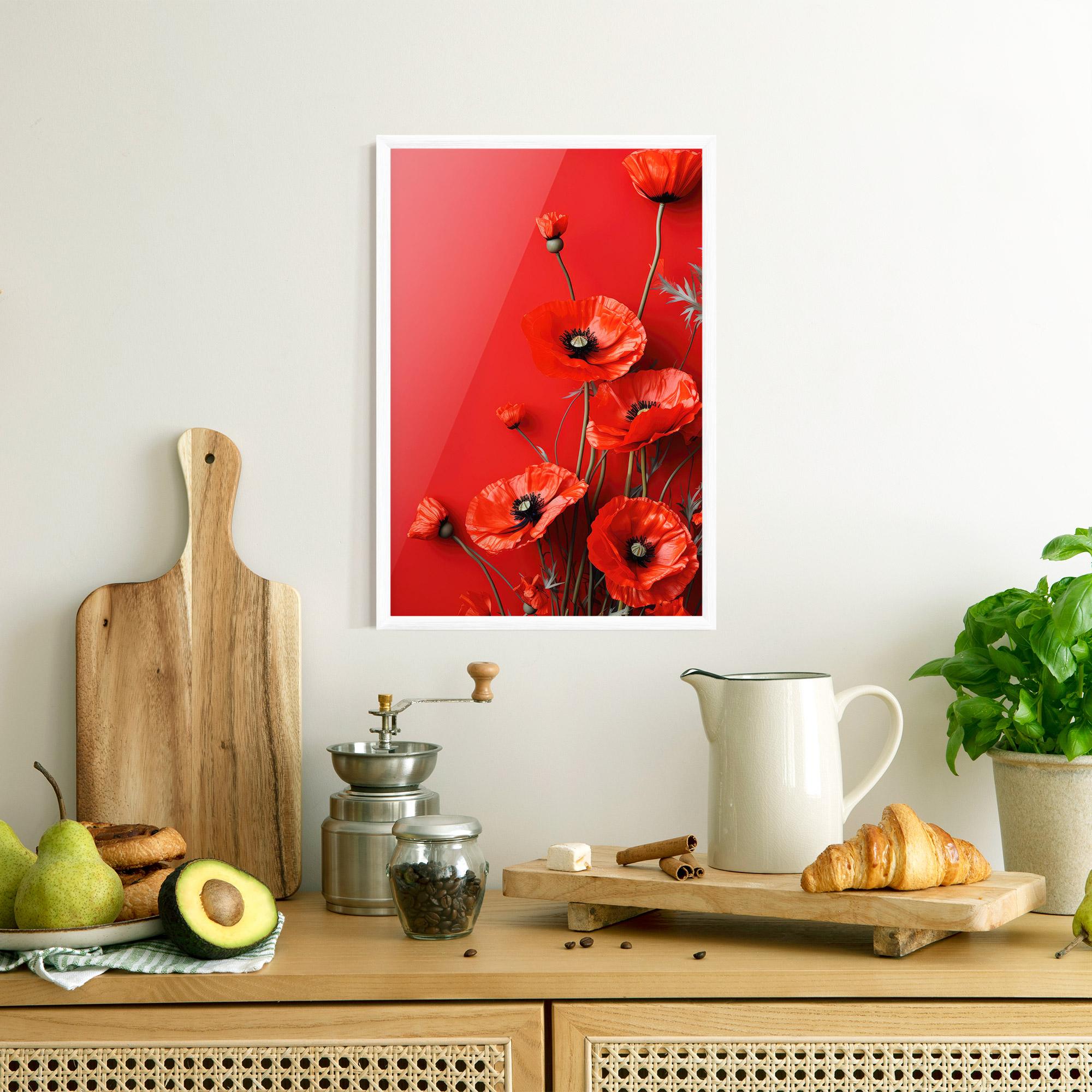 Keretezett Poszter Poppies On The Table mockup 8