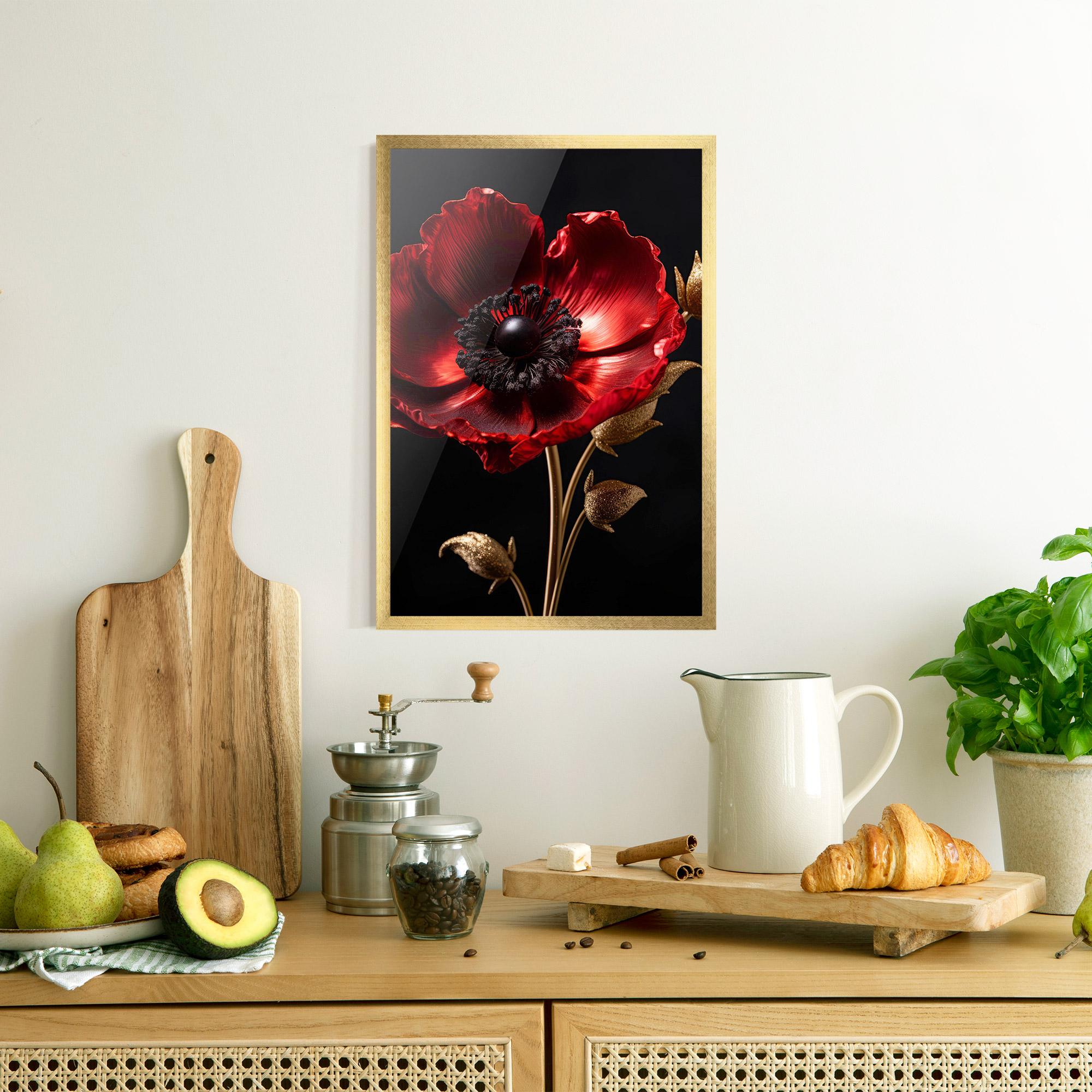 Keretezett Poszter Dark Red Poppy mockup 8
