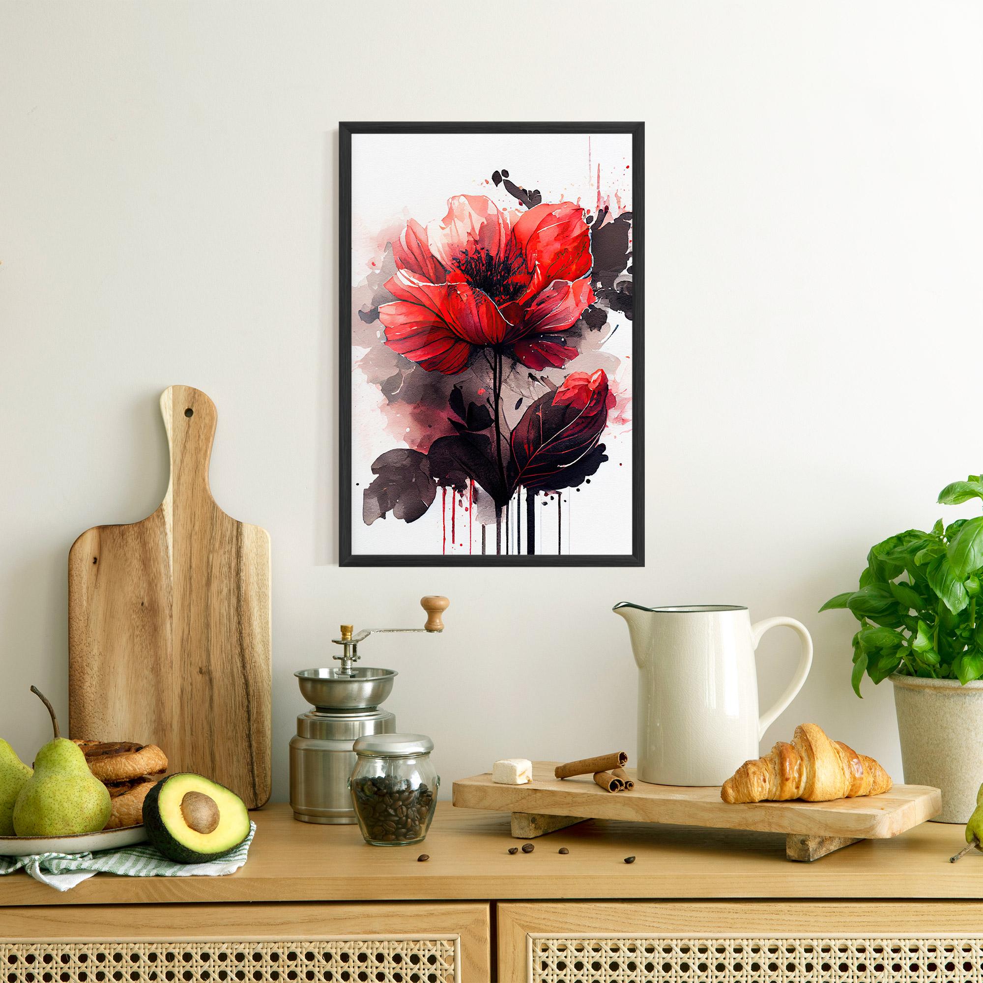 Keretezett Poszter Watercolor Poppy mockup 8
