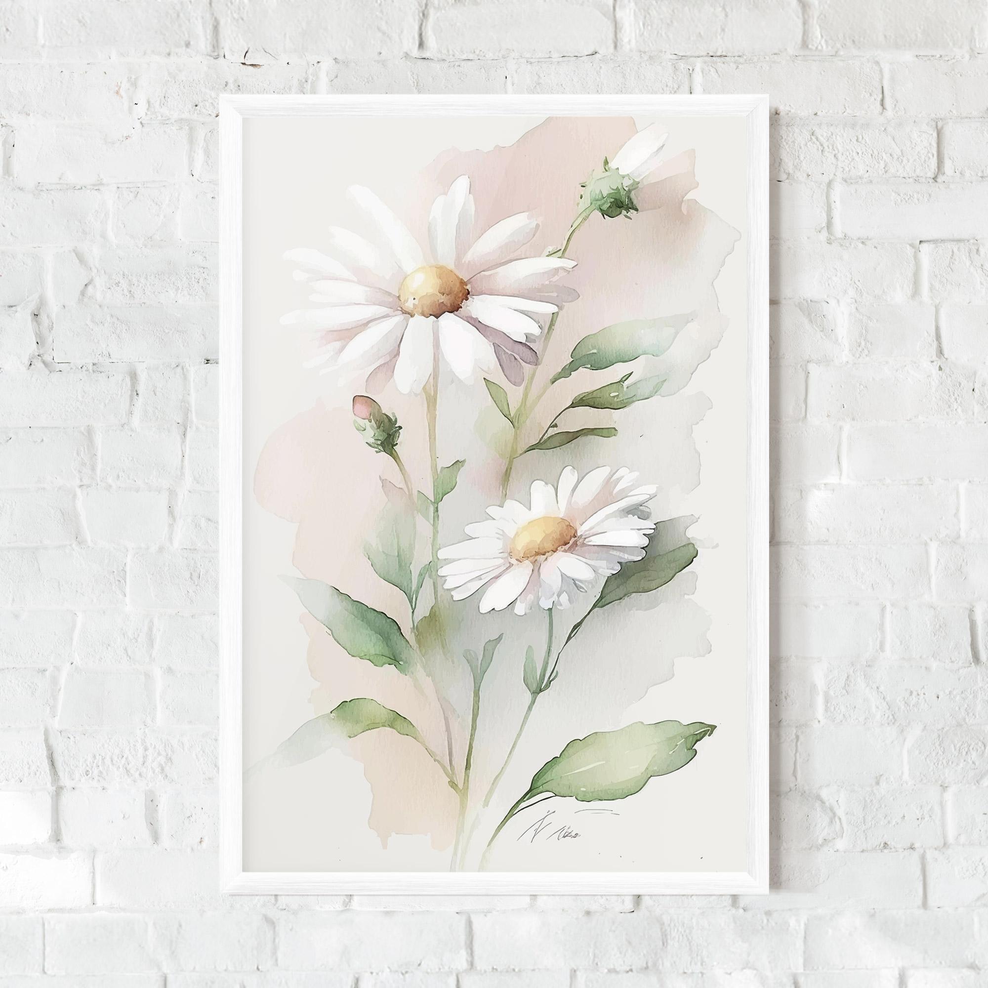 Keretezett Poszter Painted Pretty Daisy mockup 0