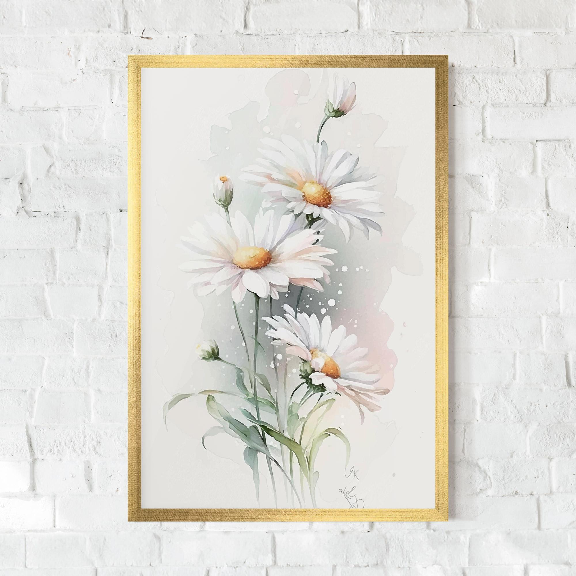 Keretezett Poszter Dreamy White Daisy mockup 0