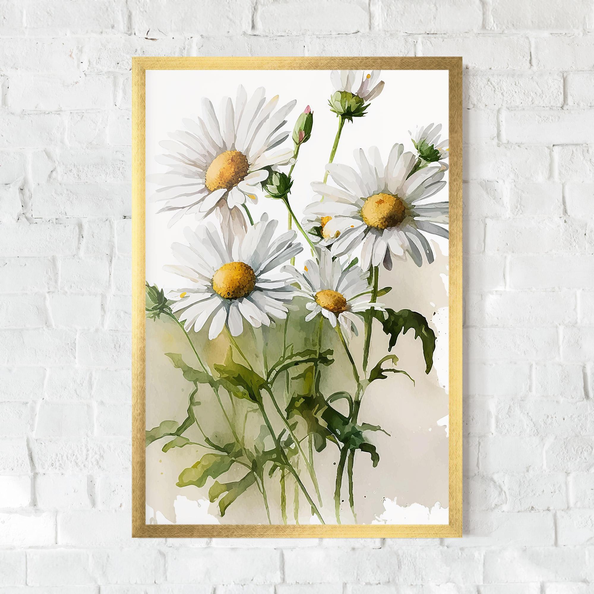 Keretezett Poszter Painted Daisy mockup 0