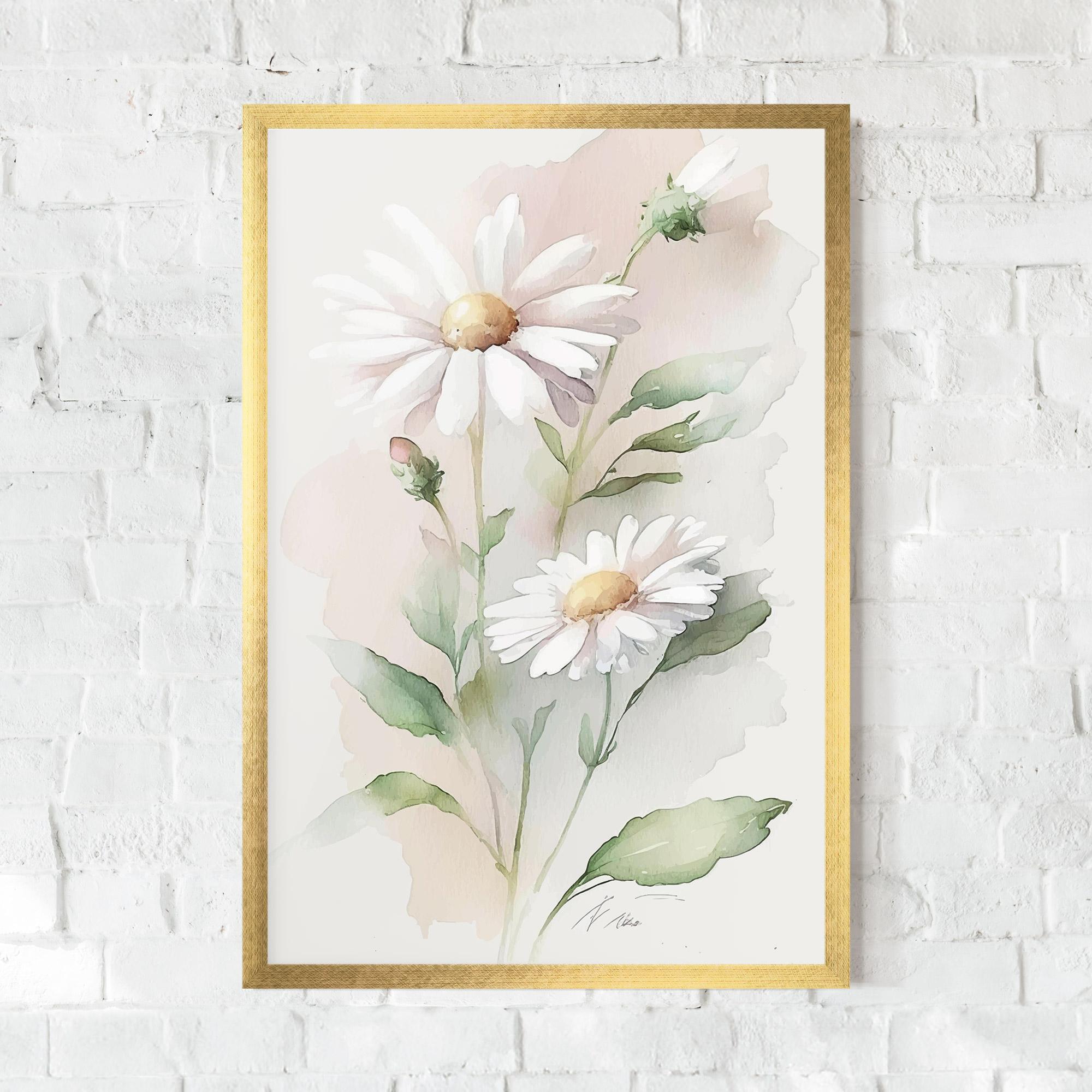 Keretezett Poszter Painted Pretty Daisy mockup 0