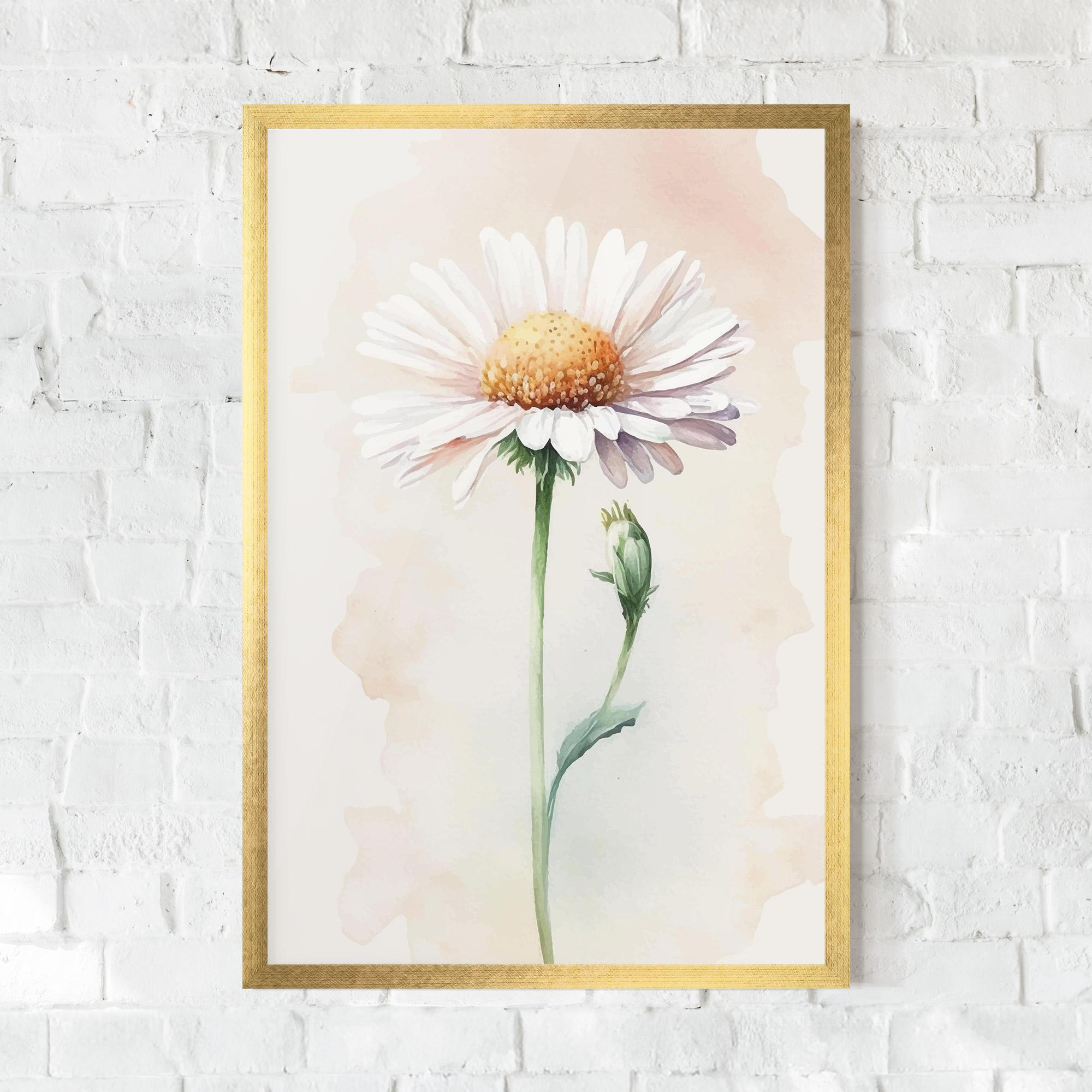 Keretezett Poszter Watercolor Daisy mockup 0