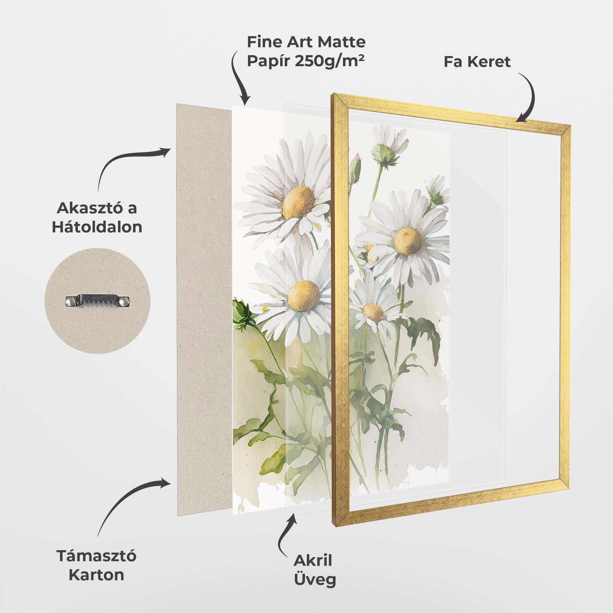 Keretezett Poszter Painted Daisy mockup 1