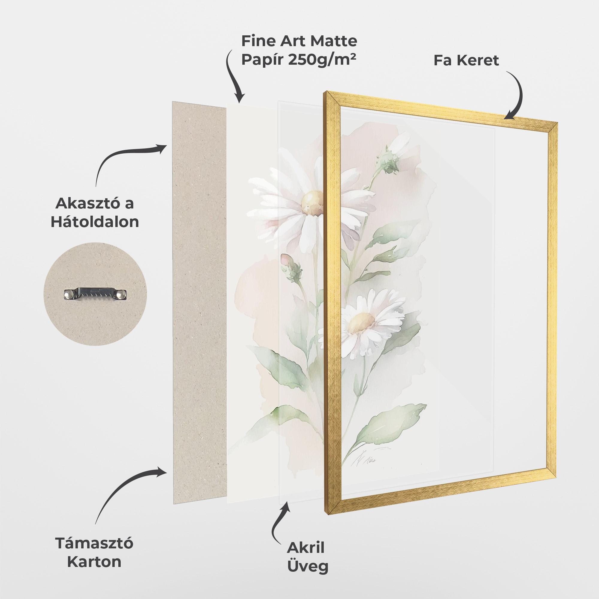 Keretezett Poszter Painted Pretty Daisy mockup 1