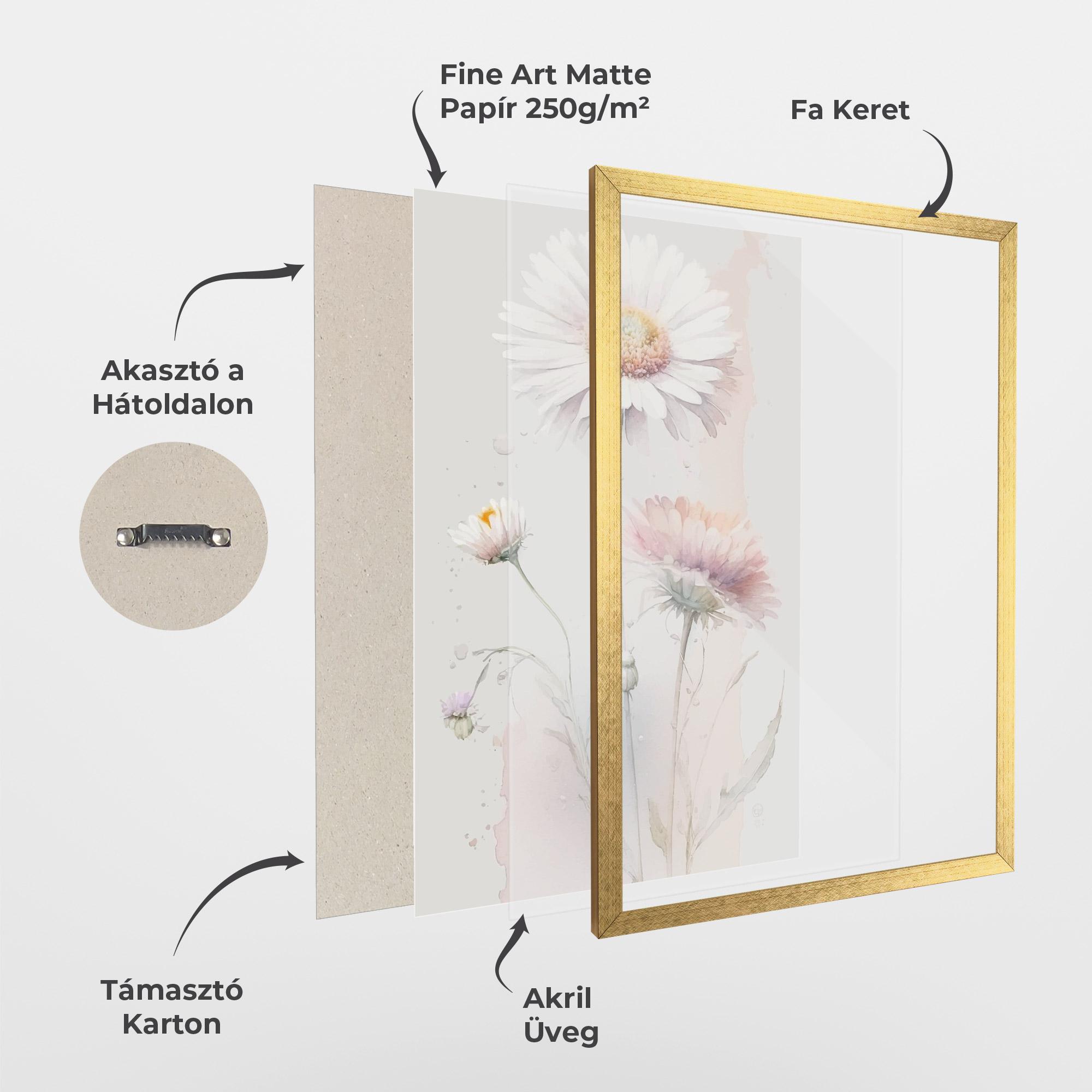 Keretezett Poszter White Painted Daisy mockup 1