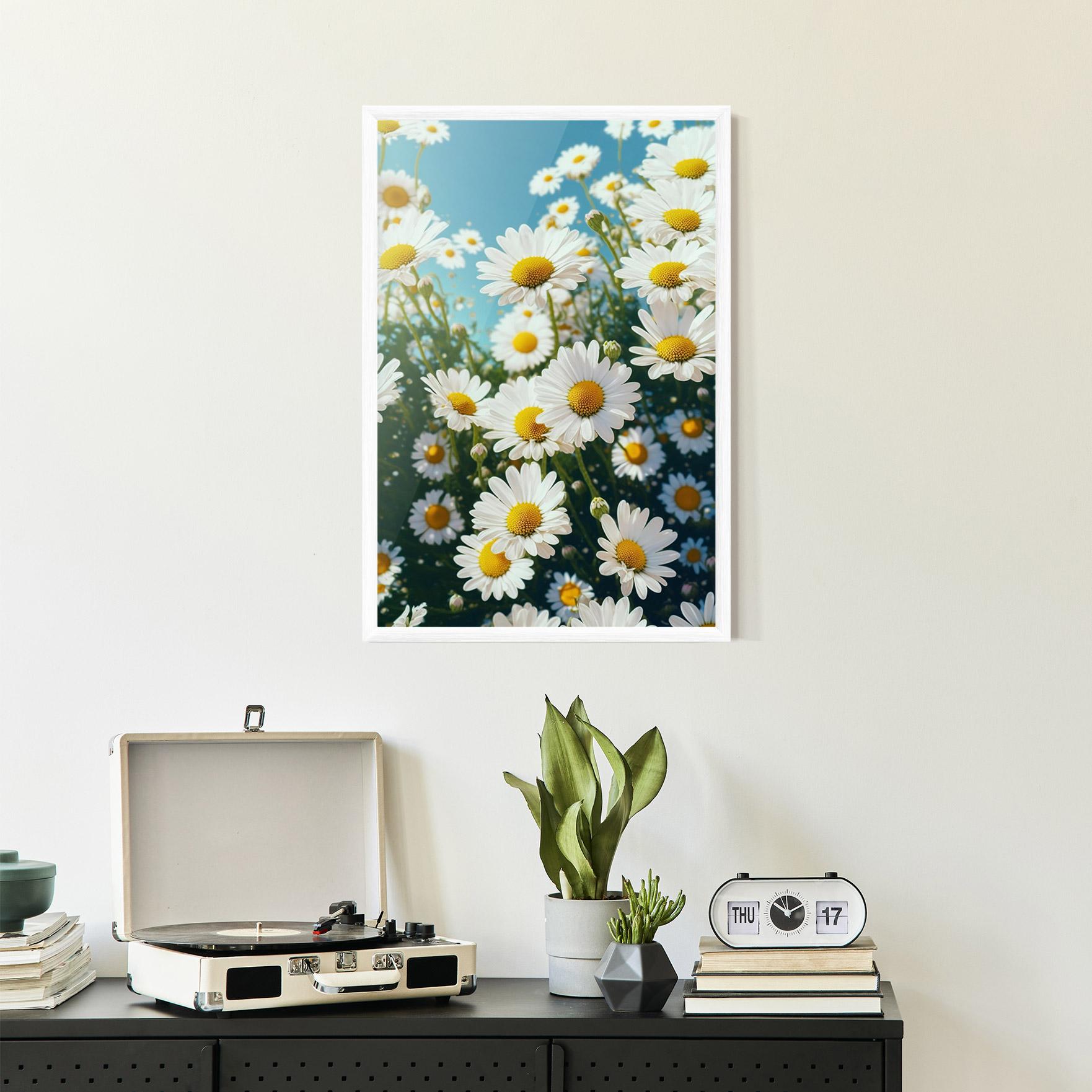 Keretezett Poszter Daisy Field View mockup 2