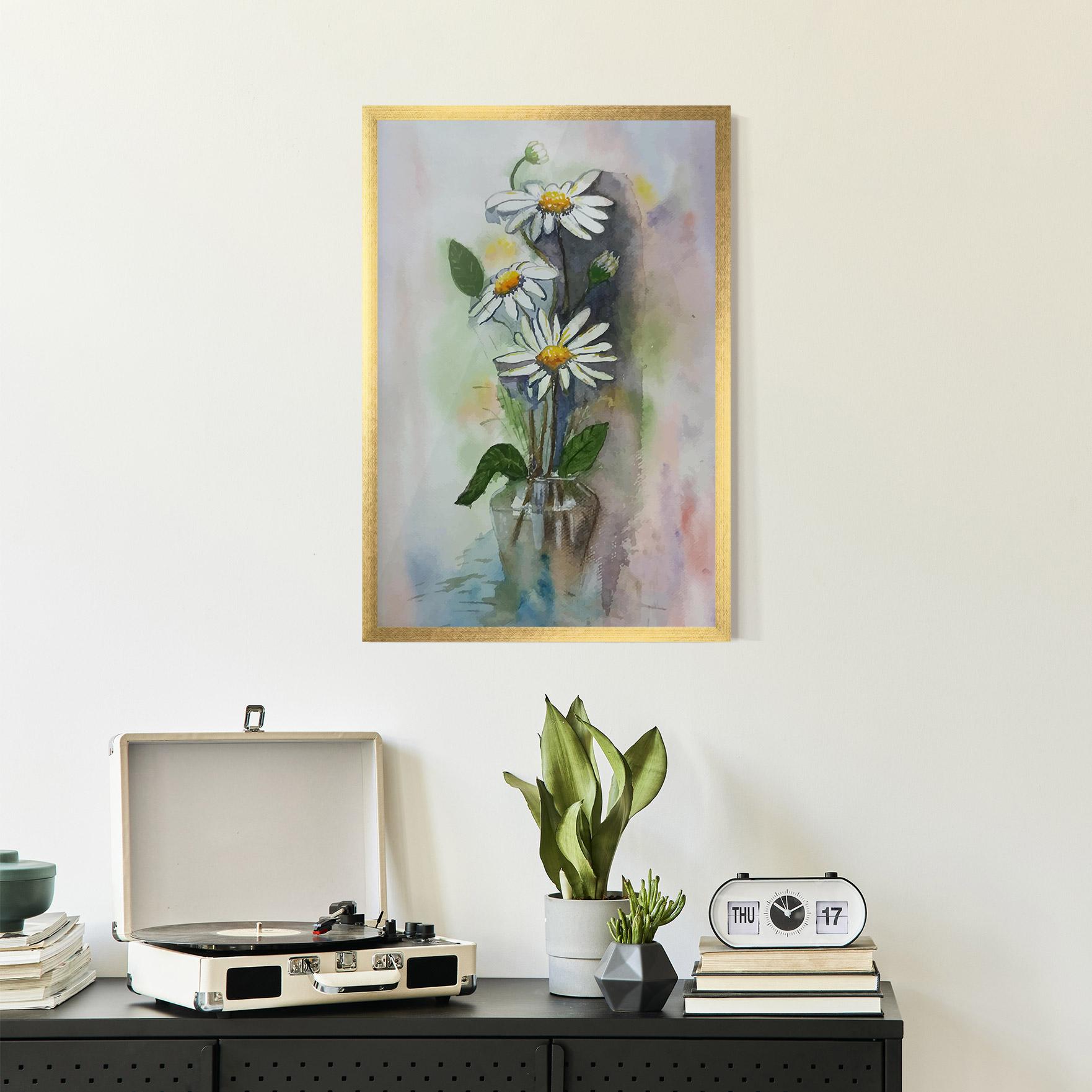 Keretezett Poszter Old Daisy Paint mockup 2