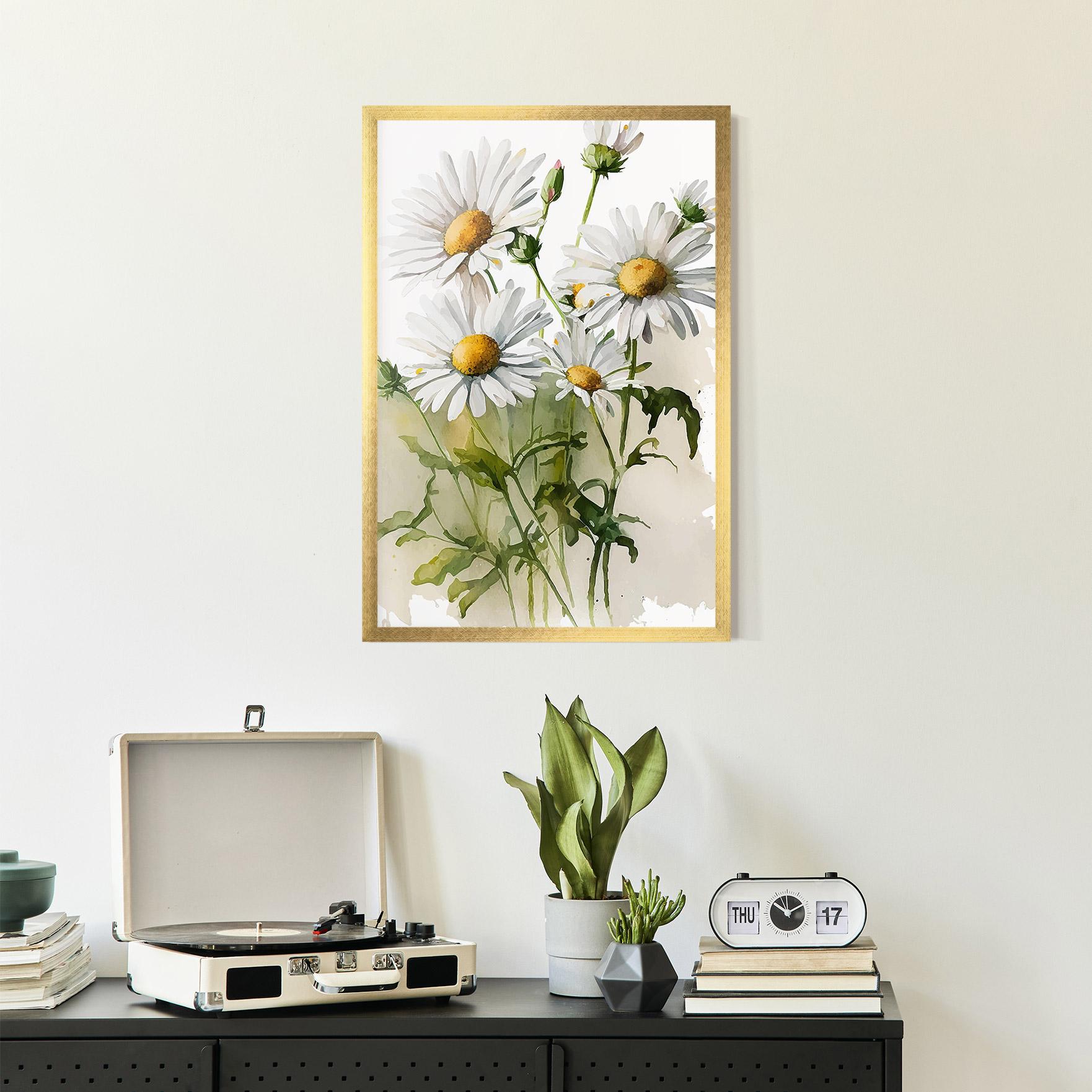 Keretezett Poszter Painted Daisy mockup 2