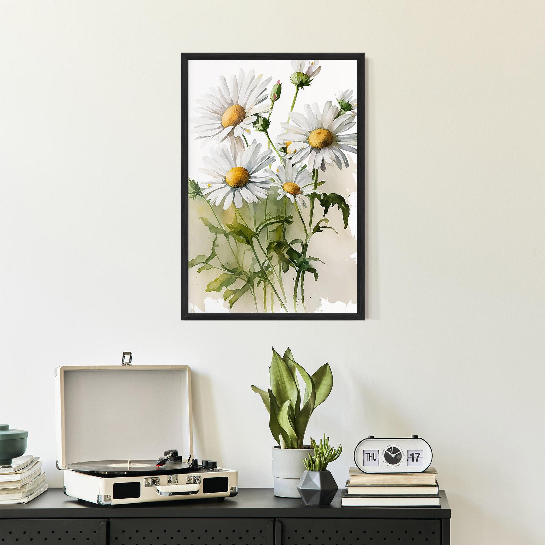 Keretezett Poszter Painted Daisy mockup 2