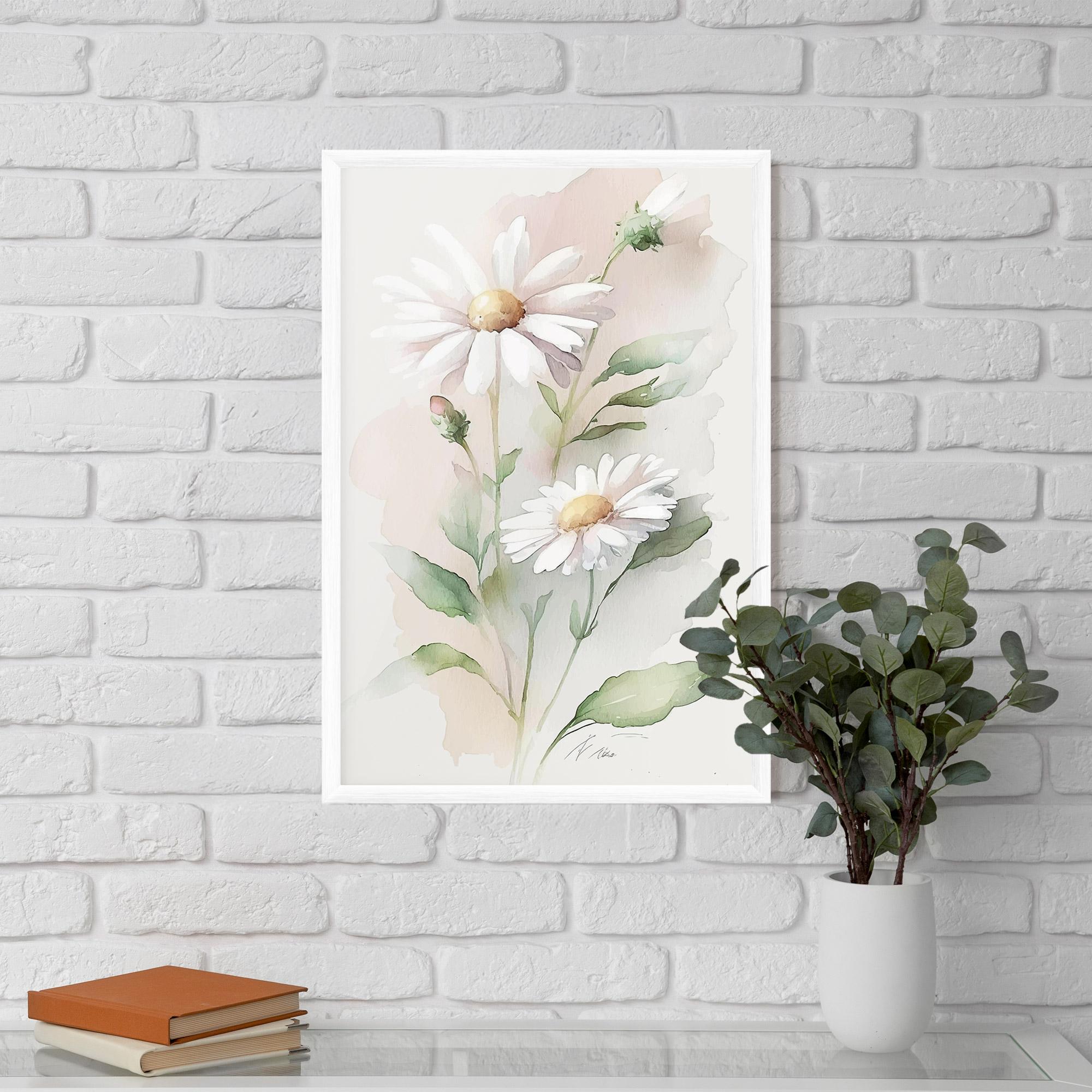 Keretezett Poszter Painted Pretty Daisy mockup 5