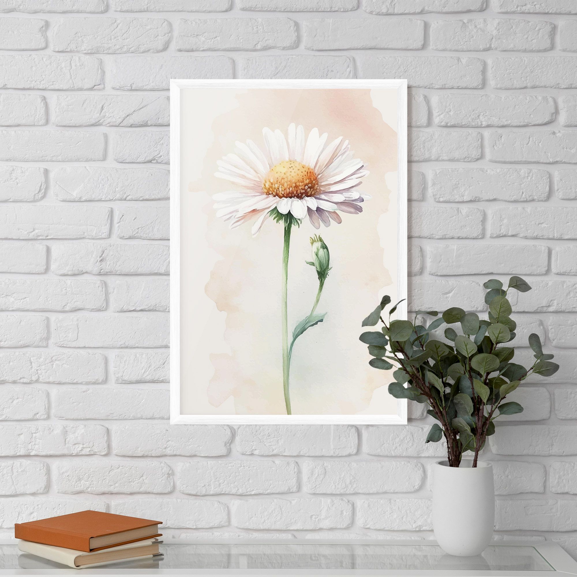 Watercolor Daisy mockup 5