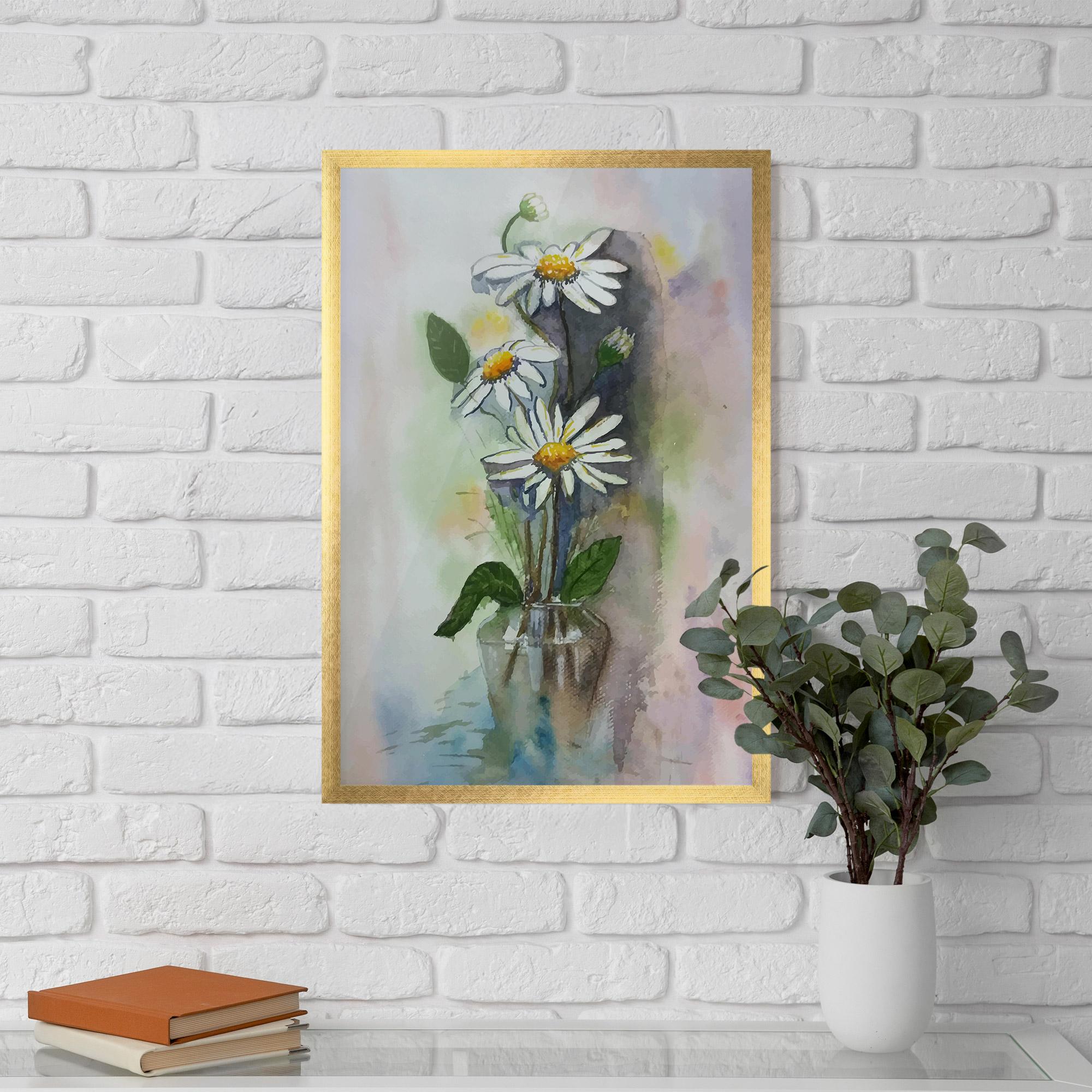 Keretezett Poszter Old Daisy Paint mockup 5