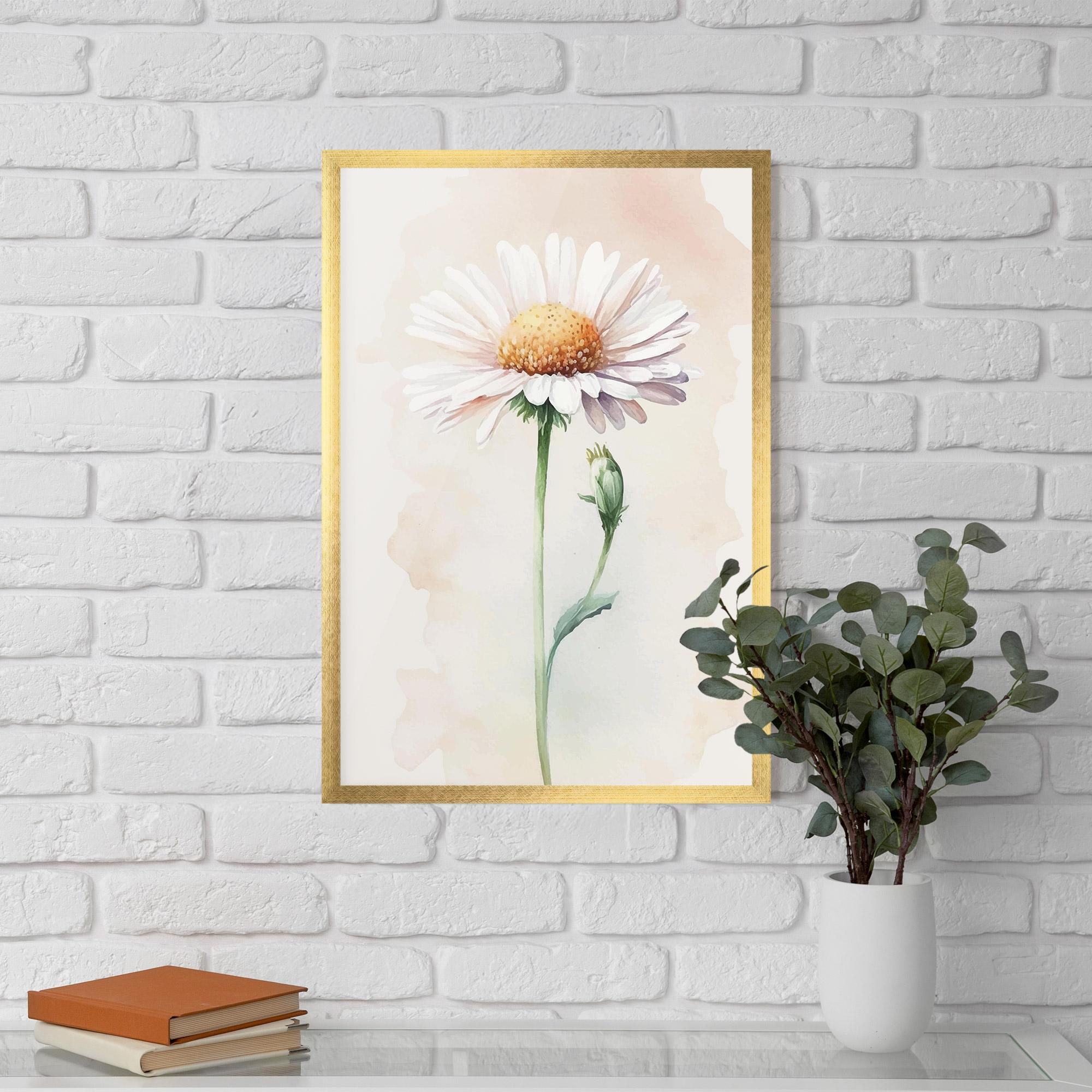 Keretezett Poszter Watercolor Daisy mockup 5