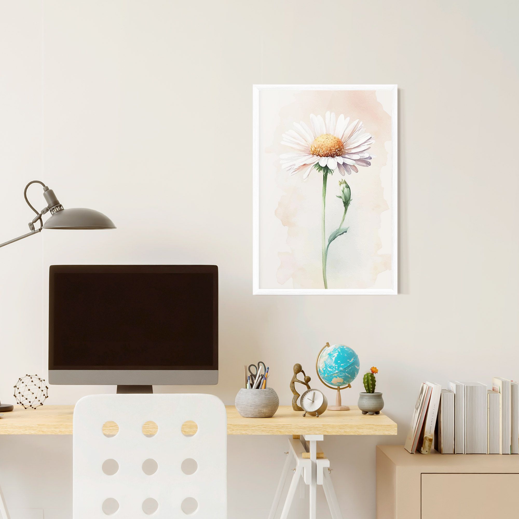 Watercolor Daisy mockup 6