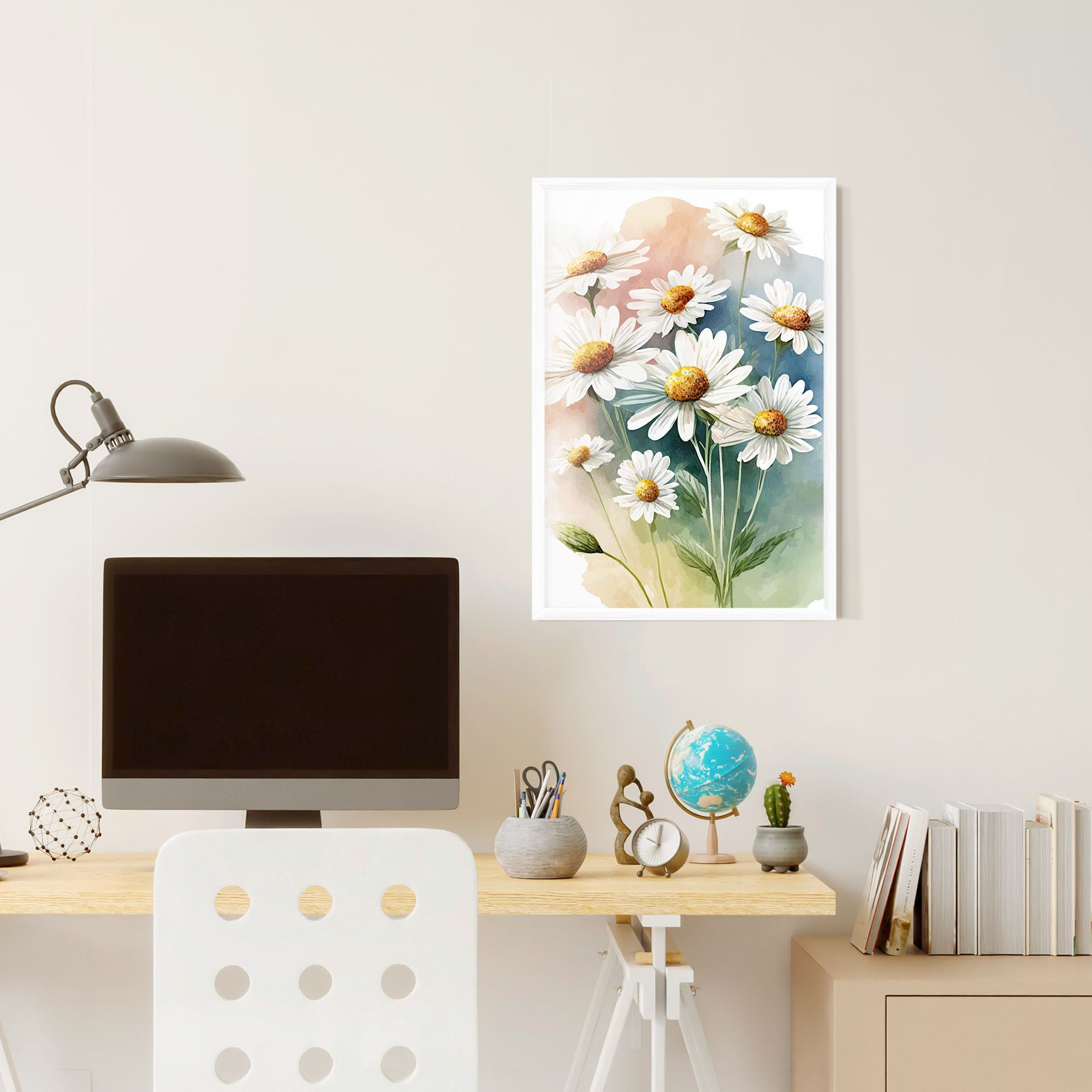 White Daisy Art mockup 6