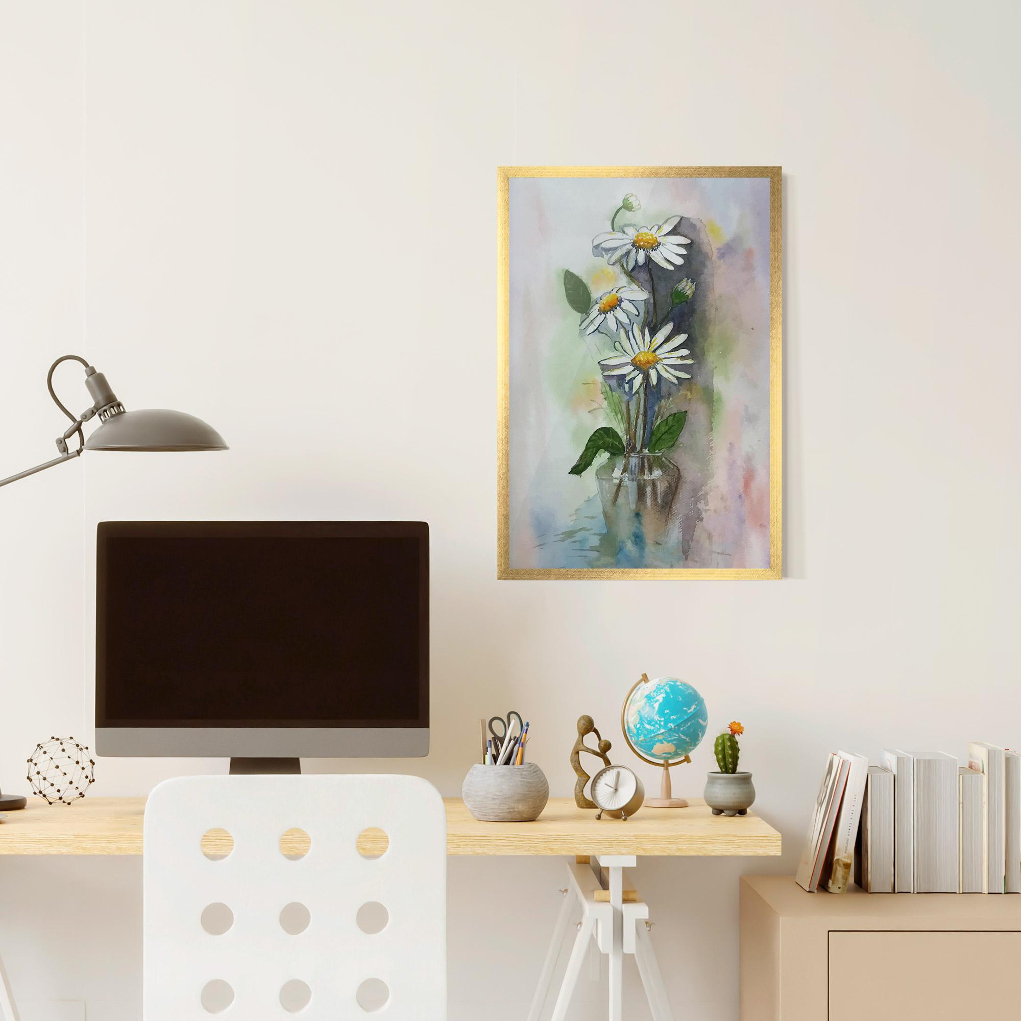 Keretezett Poszter Old Daisy Paint mockup 6