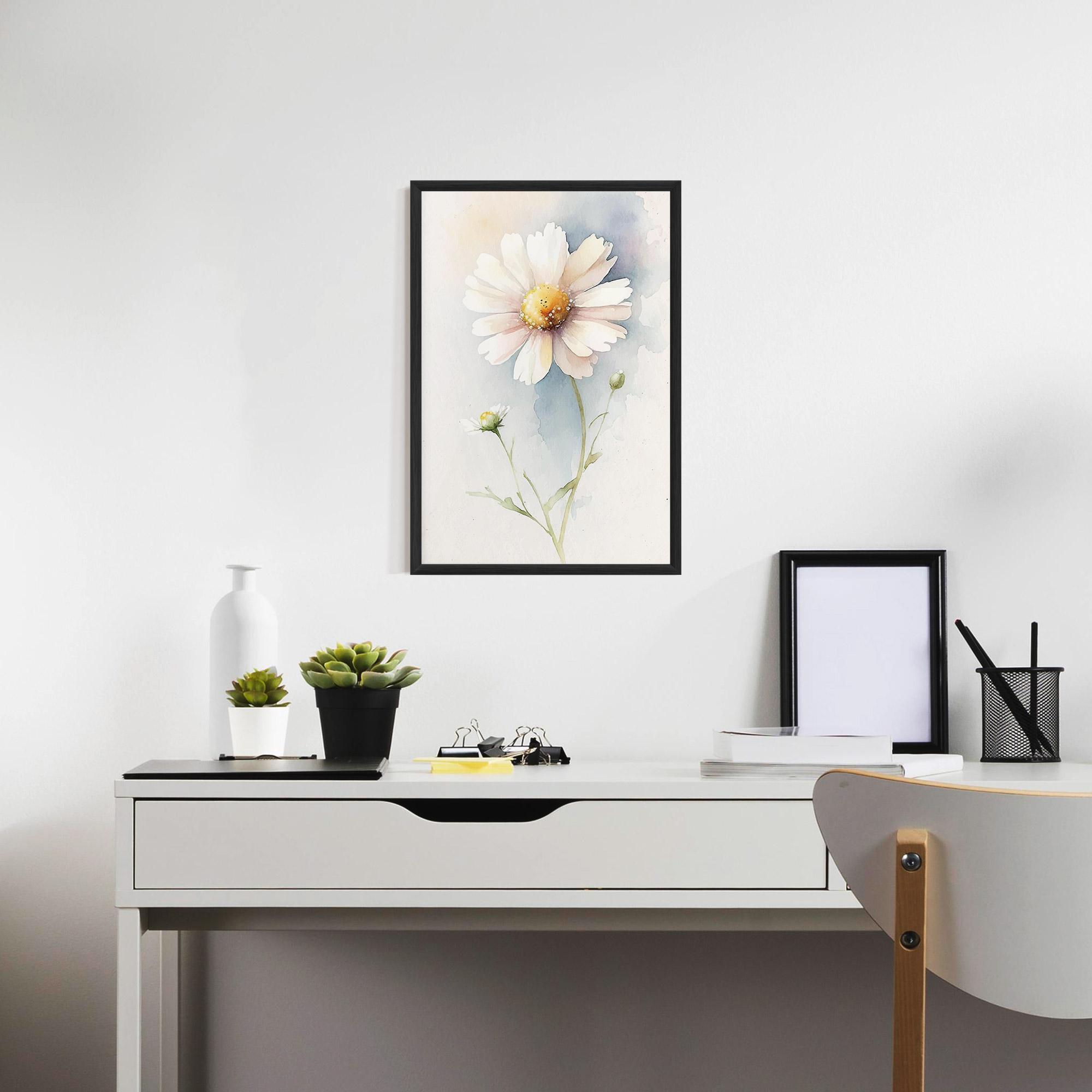 Keretezett Poszter Painted White Daisy mockup 7