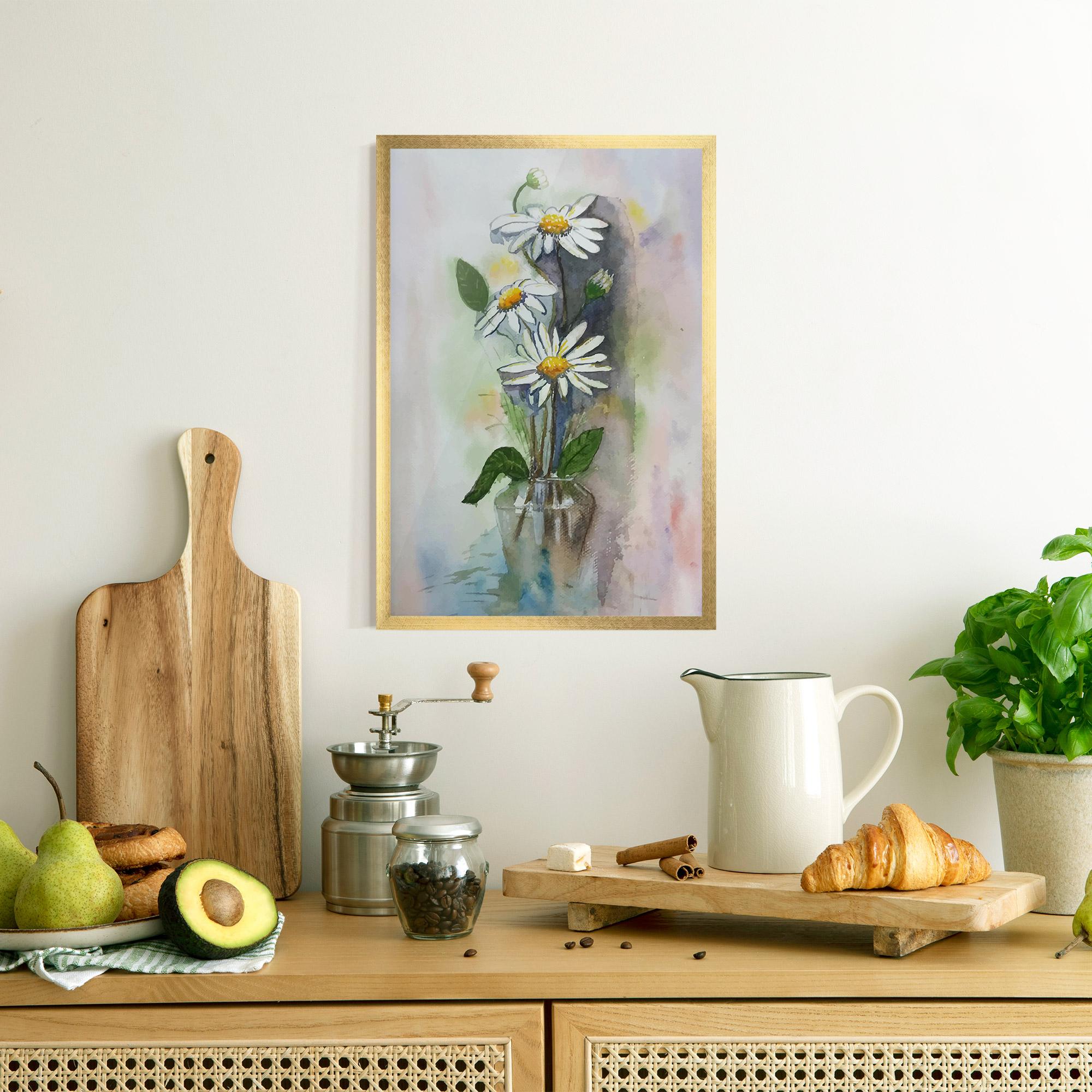 Keretezett Poszter Old Daisy Paint mockup 8