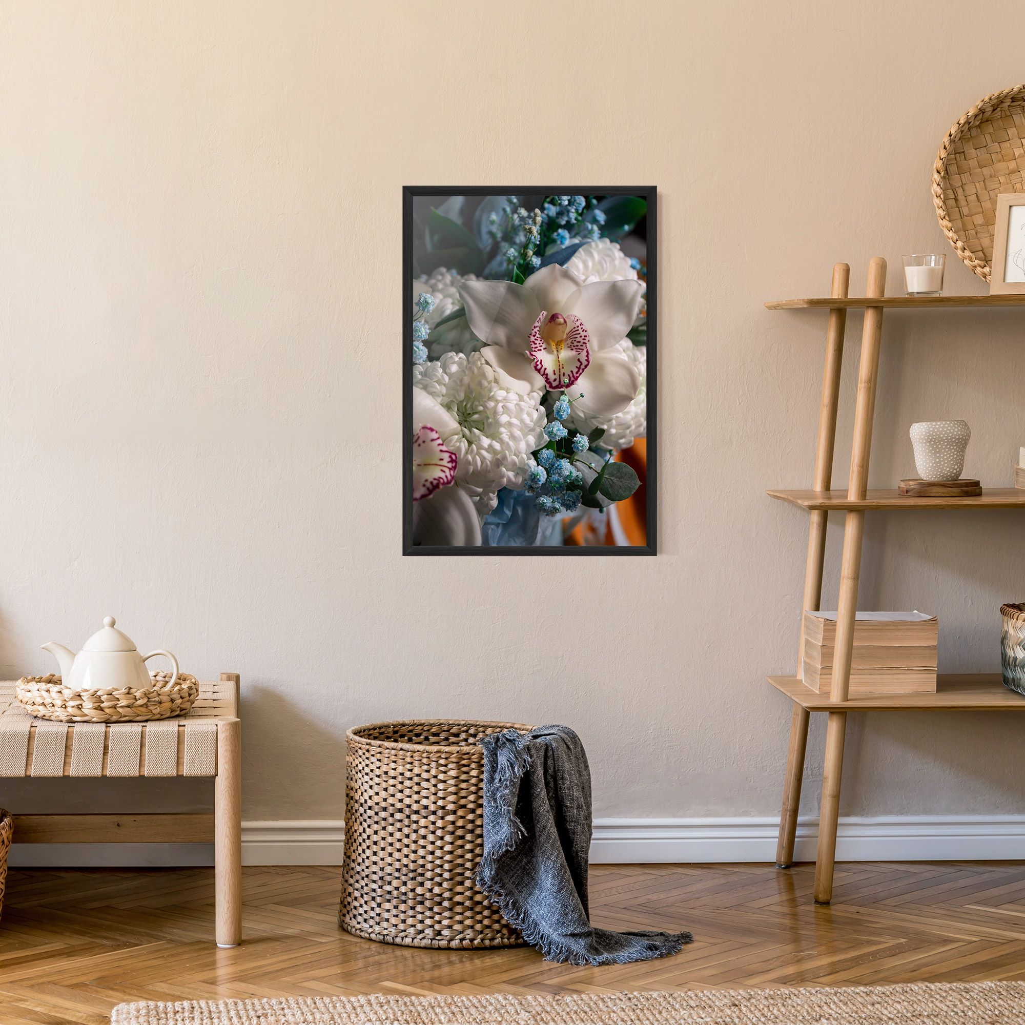 White Orchid With Blue mockup 9